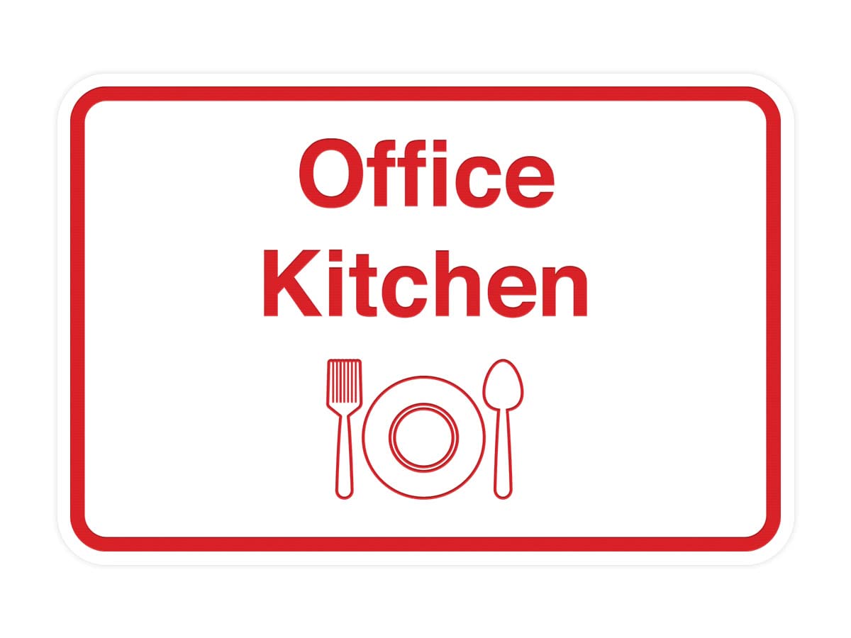 Vintage Framed Office & Kitchen Wall Sign - Large White and Red Decor for Home, Office, or Restaurant - Perfect for Coffee Bars, Break Rooms & Workspace Motivation