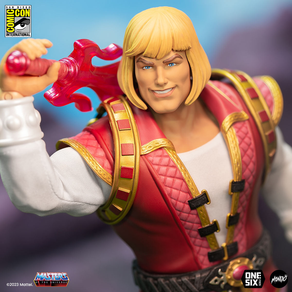 Masters of the Universe Prince Adam 1/6 Scale Action Figure SDCC Exclusive Collectible - Perfect for Display, Gifts, and Comic-Con Fans