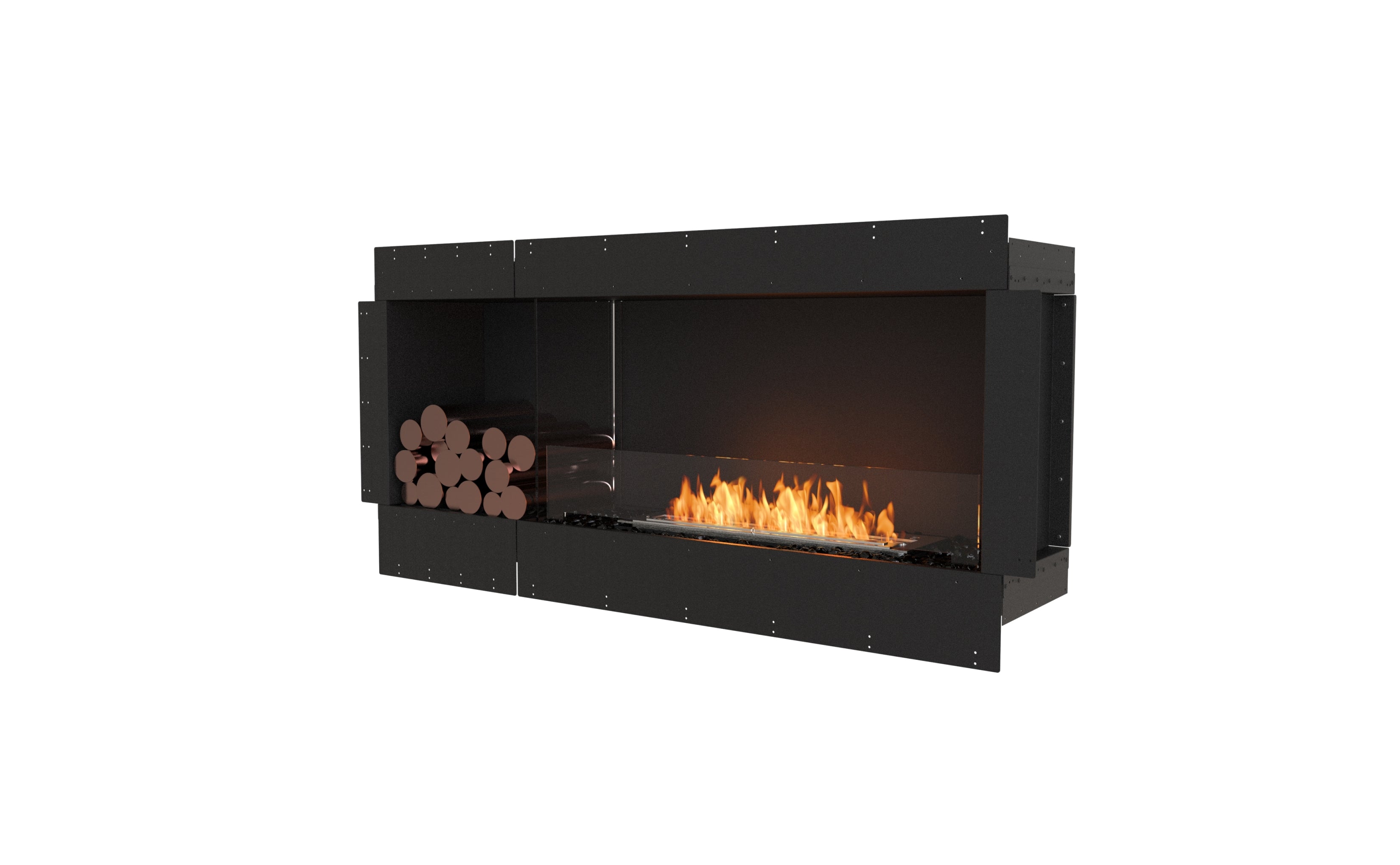 EcoSmart Fire Flex 60SS Single-Sided Fireplace Insert with Storage Box - Modern Electric Fireplace for Living Room, Bedroom & Office - Energy Efficient Heating Solution for Winter