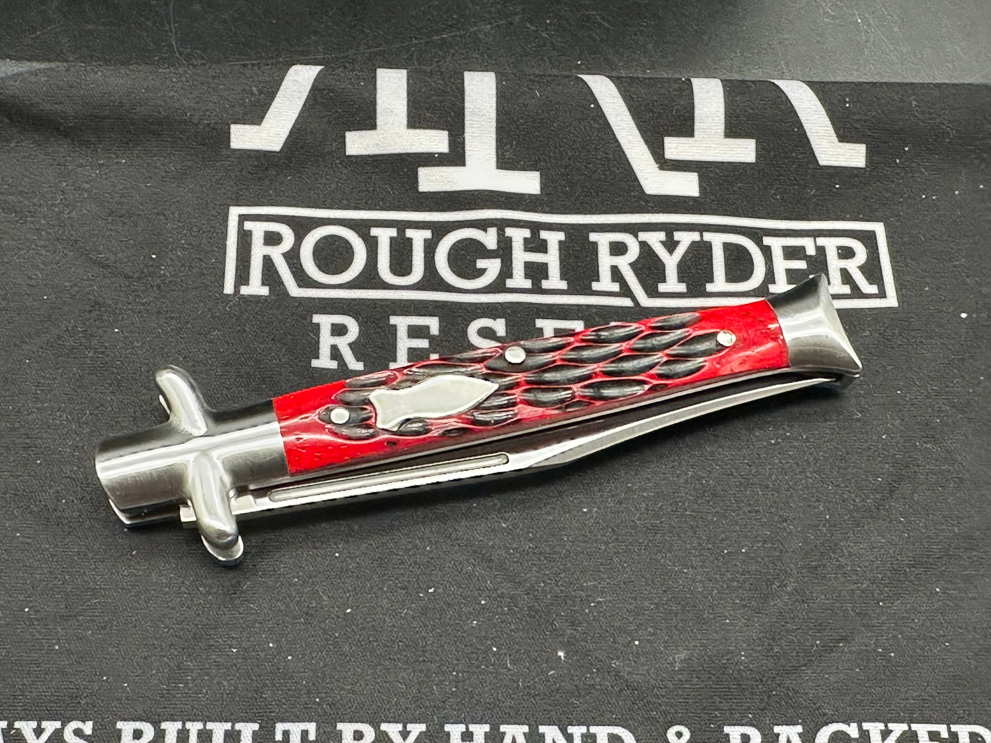 Rough Ryder Reserve Bowtie Fishtail Pocket Knife - Collectible Tin Case - Perfect for Camping, Hiking & Everyday Carry (EDC)