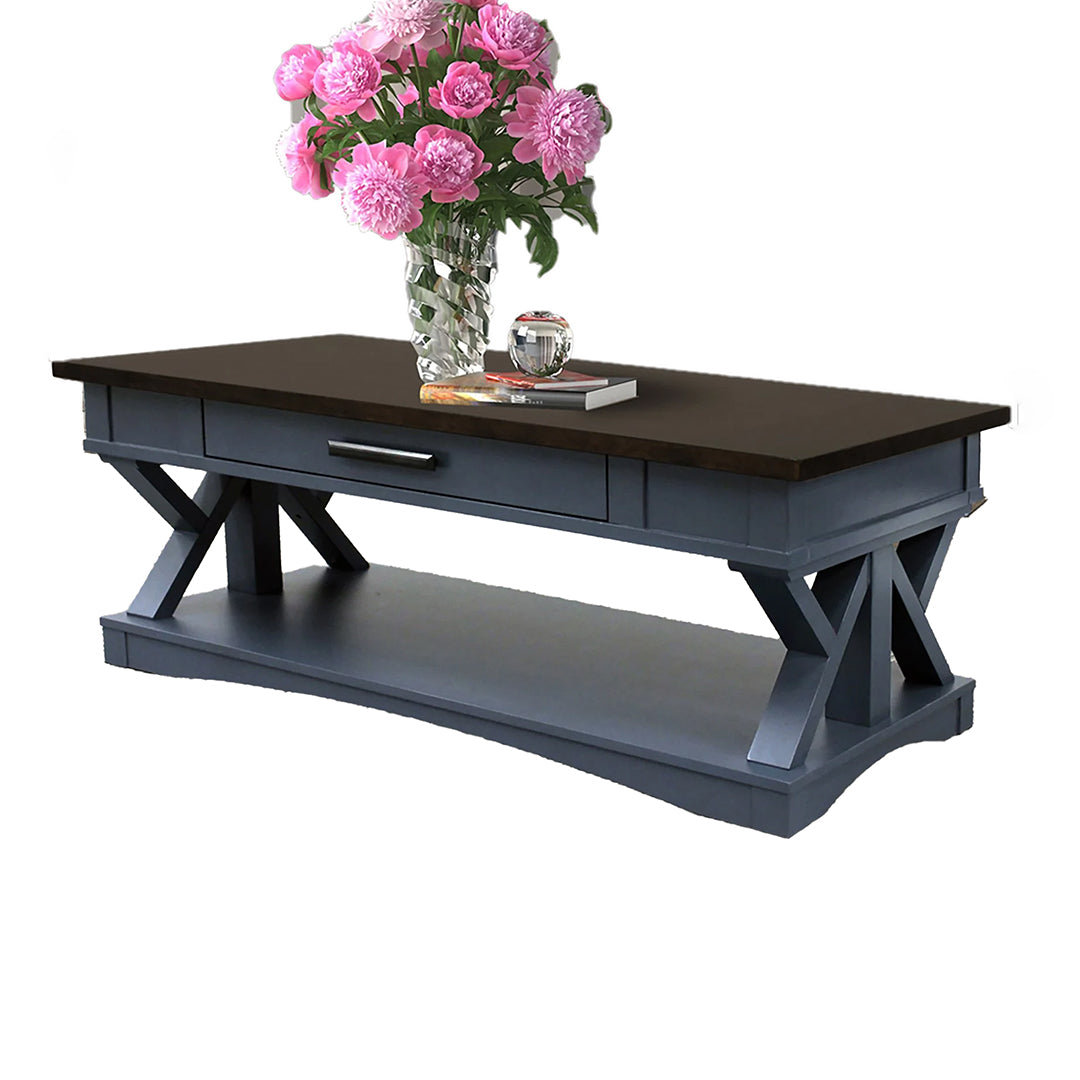 Modern Roots Cocktail Table - Mid Century Modern Coffee Table with Wooden Legs for Living Room, Lounge & Office - Stylish Home Decor Furniture for Small Spaces