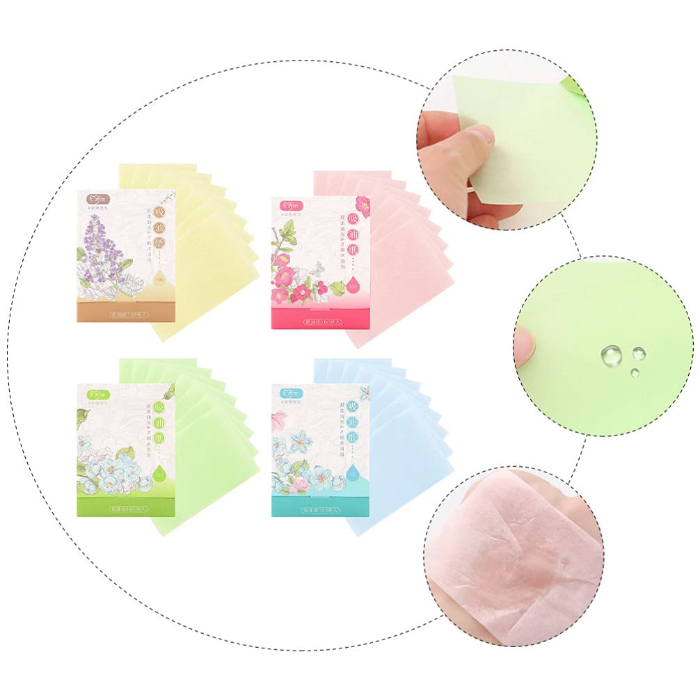 Oil Absorbing Facial Blotting Papers - 4 Pack | Matte Finish Oil Control for Oily & Acne-Prone Skin | On-the-Go Shine Removal for Makeup Touch-Ups & Gym Use