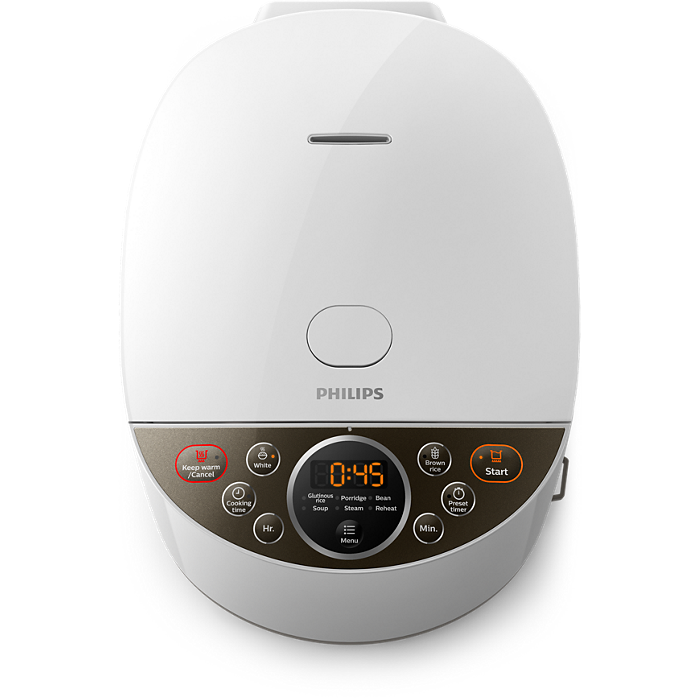 1.8L Digital Rice Cooker with Non-Stick Pot - HD4515/63 - Perfect for Home, Dorm & Small Kitchens