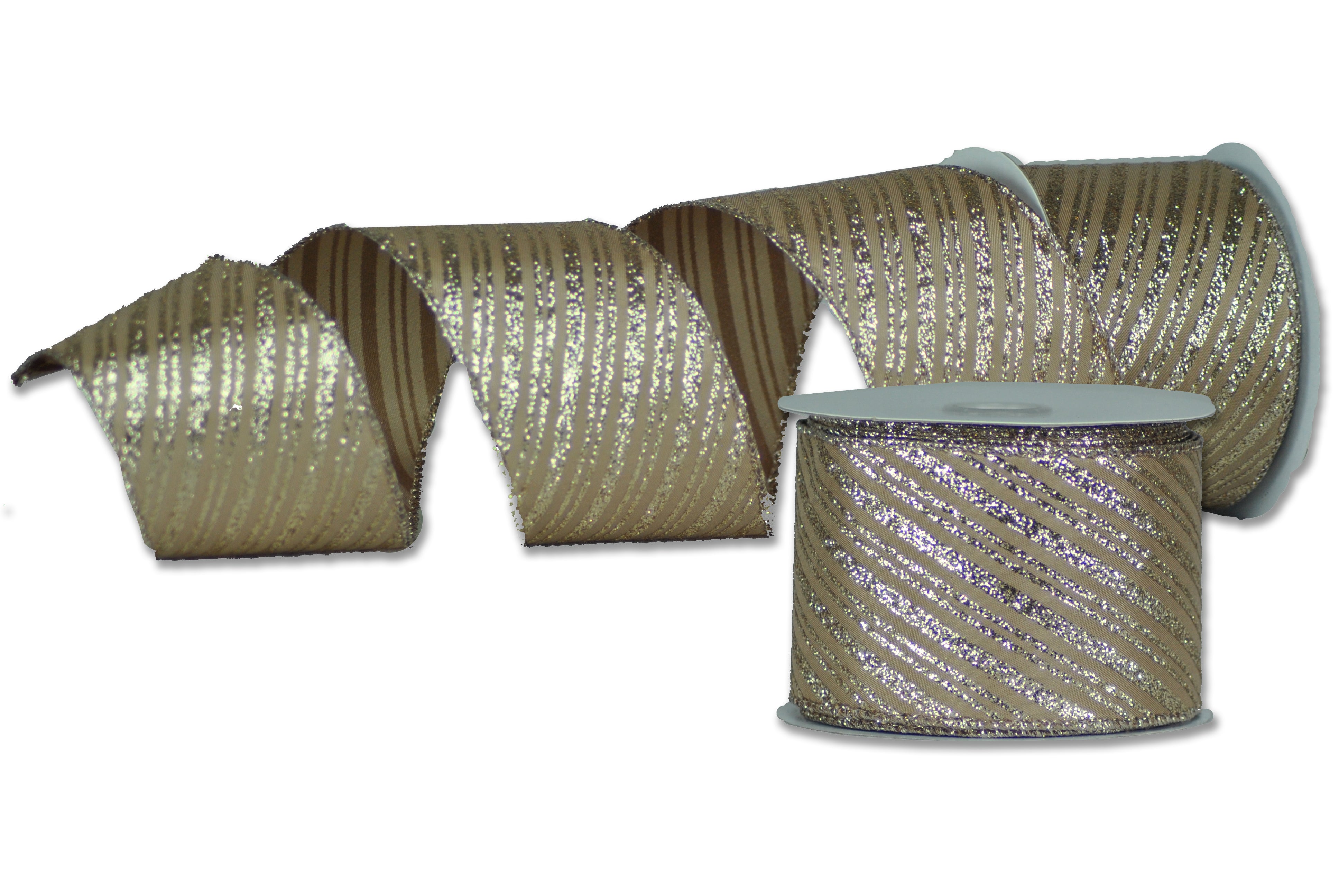 2 Pack of 30' Light Champagne Metallic Ribbon - Elegant Gift Wrapping, Party Decorations & Wedding Favors for Special Occasions