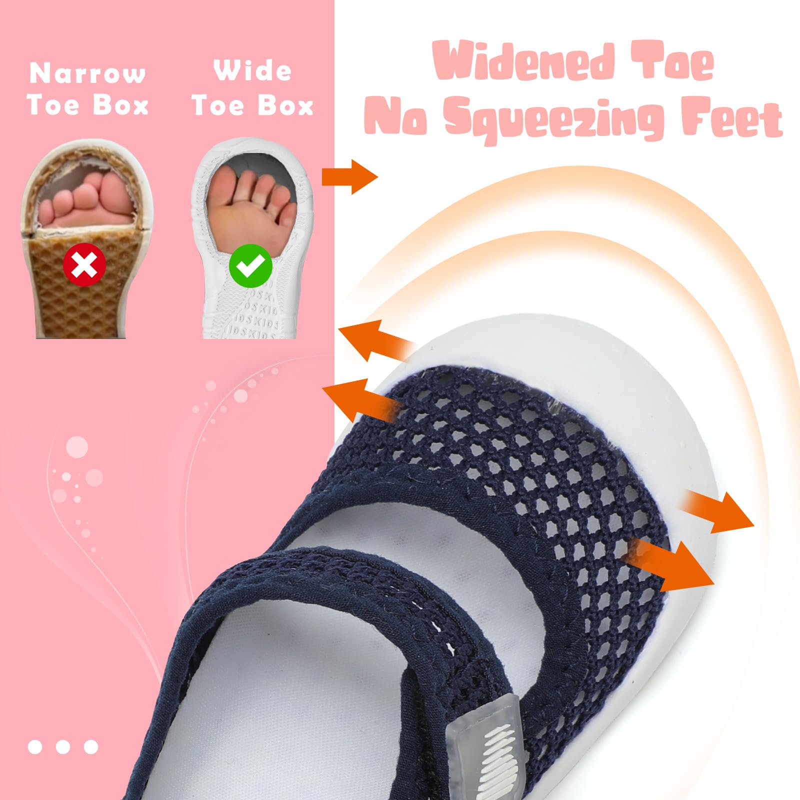 BARERUN Toddler Water Shoes - Barefoot Quick-Dry Aqua Socks for Boys & Girls with Arch Support | Non-Slip Beach Swim Pool Shoes for Kids | Perfect for Beach, Pool, Water Parks & Summer Activities