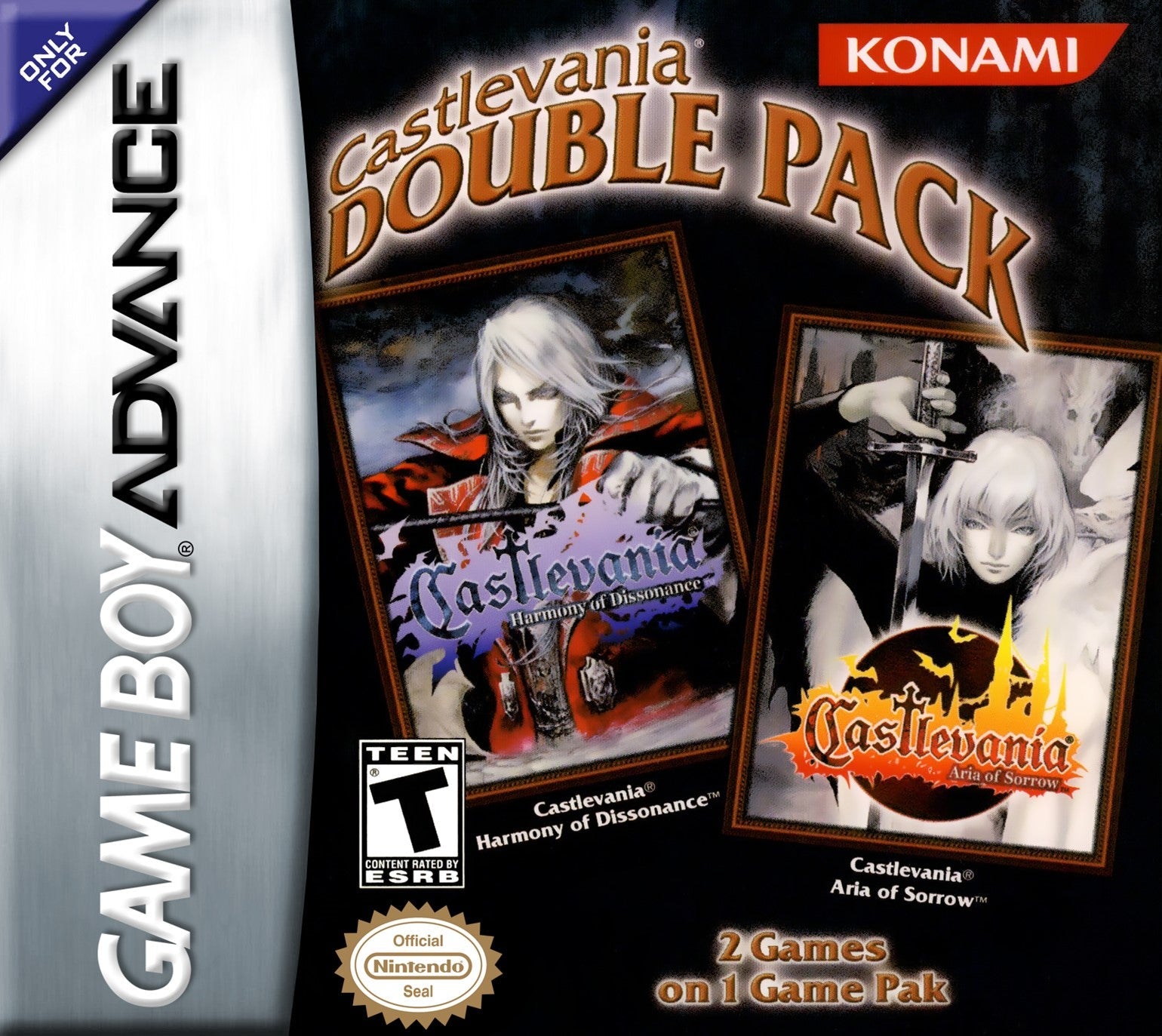 Castlevania Double Pack: Aria of Sorrow & Harmony of Dissonance - Nintendo Game Boy Advance GBA Classic Action Adventure Games - Perfect for Retro Gaming Enthusiasts and Collectors