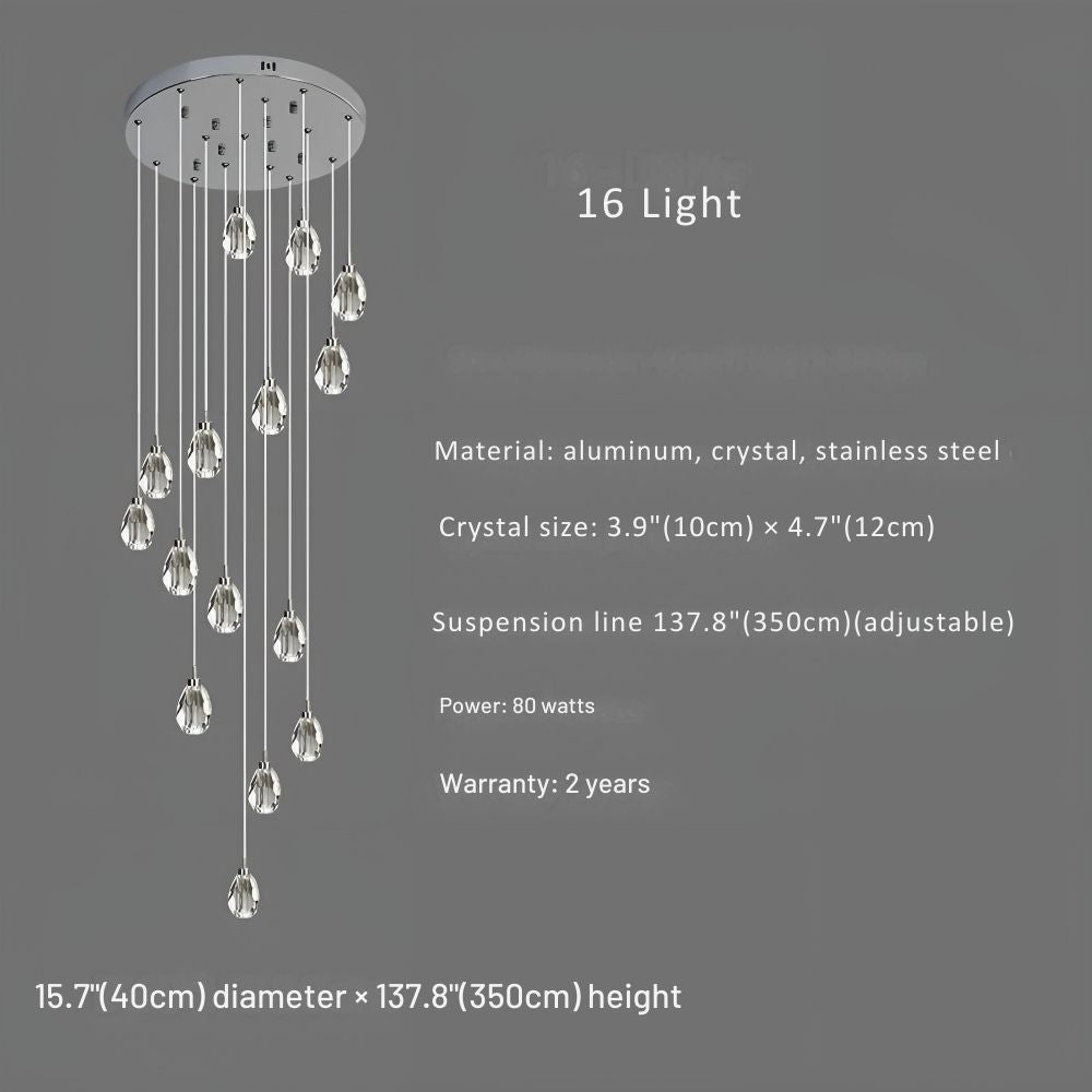 Sensa Crystal Stairwell Lighting - Elegant LED Step Lights for Modern Homes, Staircases, Hallways & Outdoor Pathways | Dimmable, Energy-Efficient & Waterproof Design