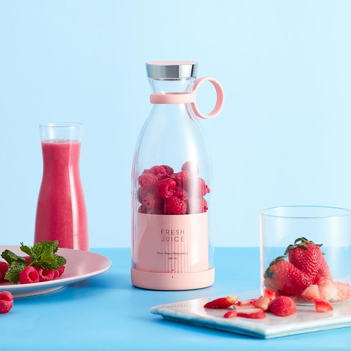 Portable Juicer Blender - 350ml Wireless Electric Blender for Fresh Juice, Smoothies & Milkshakes | Compact Travel-Ready Design | Perfect for Home, Office, Gym & Outdoor Adventures