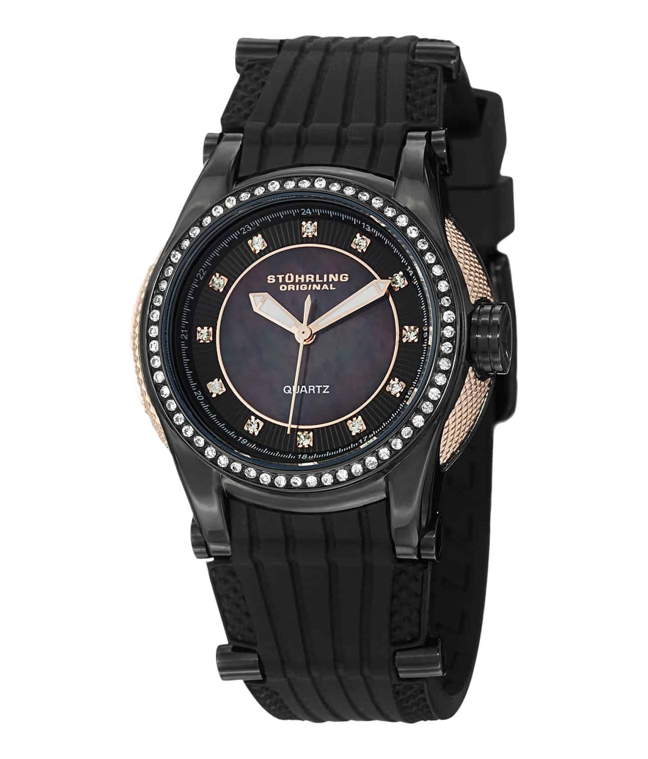 White Dial / Silver Case / Black Silicone Strap Tang Buckle