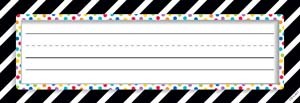 Vibrant Bold Stripes & Dots Name Plates - Customizable Classroom Desk Labels for Teachers & Students | Perfect for School Organization, Classroom Decor & Student Name Tags