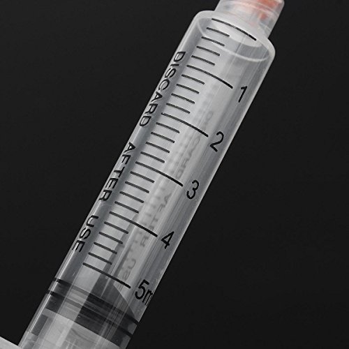 5Pcs 5Ml Blunt Tip Syringes with Sealed Press Tips - Perfect for Makeup, DIY Crafts, Oil Ink & Glue Application (Great for Tattoo Artists, Nail Art & Small Precision Tasks)