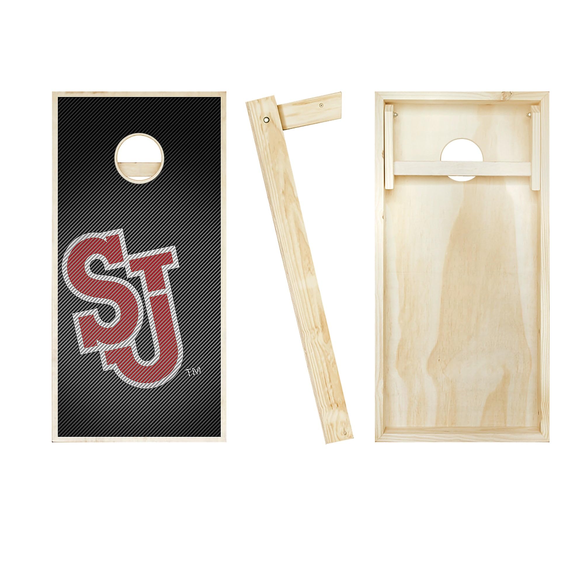 Premium St. Johns Slanted Cornhole Boards Set - 2 Regulation-Size Boards & 8 Custom Team Logo Bean Bags - Outdoor Lawn Games for Backyard, Tailgating, and Parties