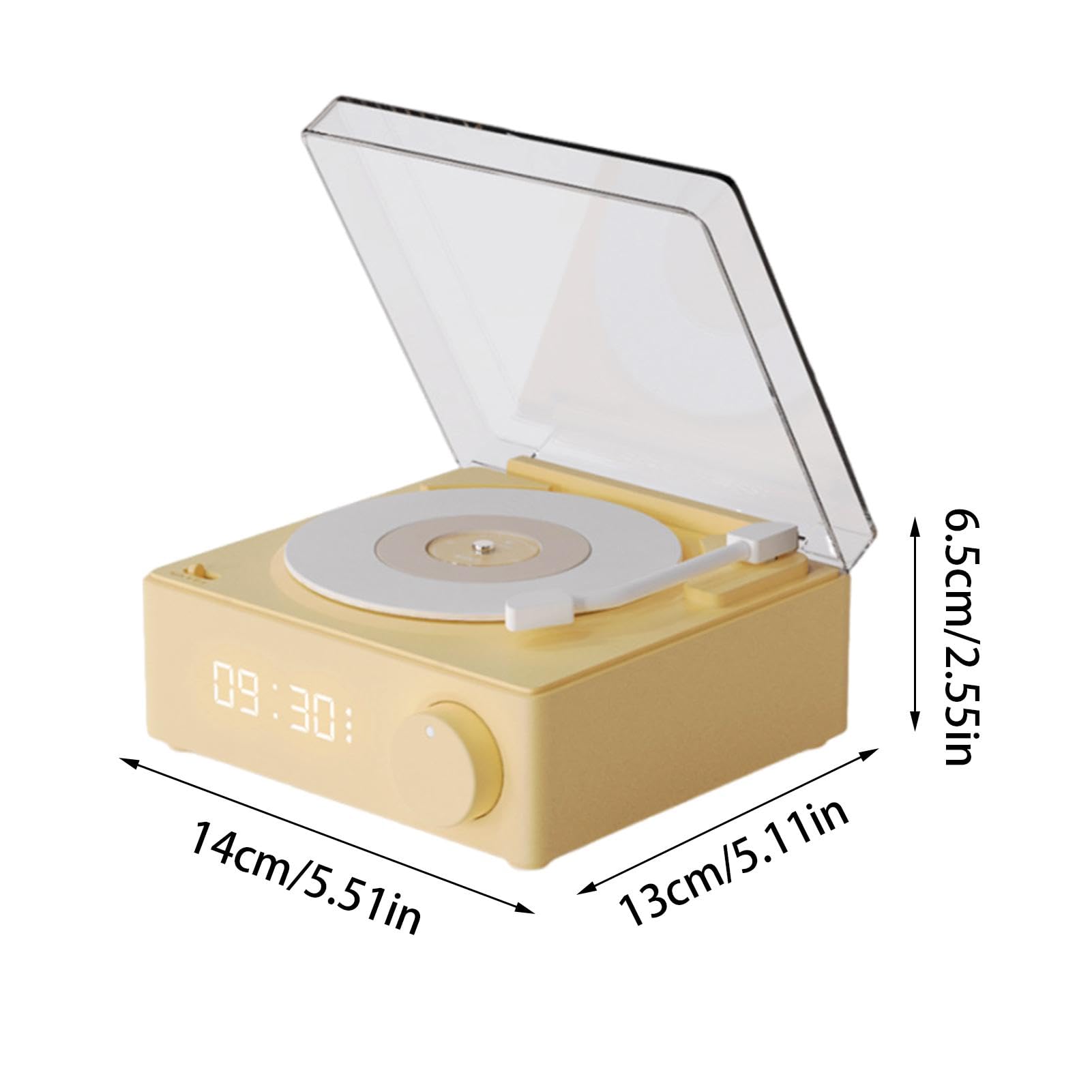 Weiting Turntable Speakers Wired & Wireless - Vertical Record Player with Alarm Clock - Portable Bluetooth Speakers for Parties, Bedroom, Hiking, Biking, Beach, and Outdoor Adventures