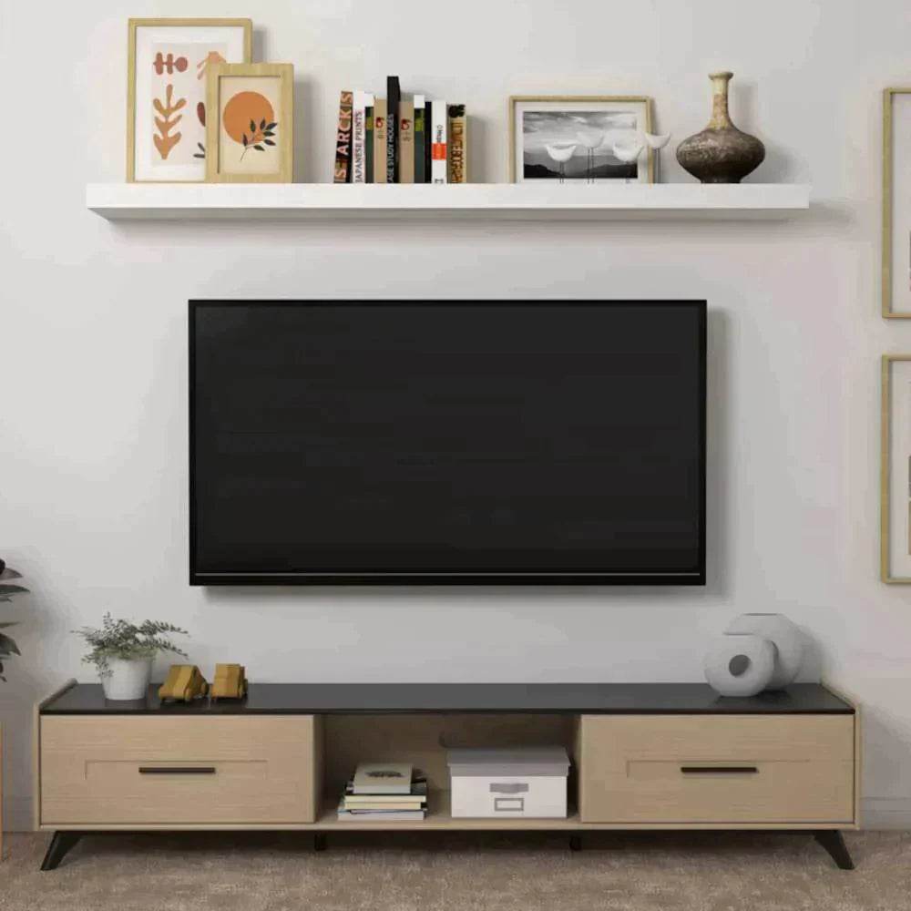 Modern Memphis TV Stand 200cm - Mid-Century Media Console with Storage for Living Room, Bedroom & Home Theater