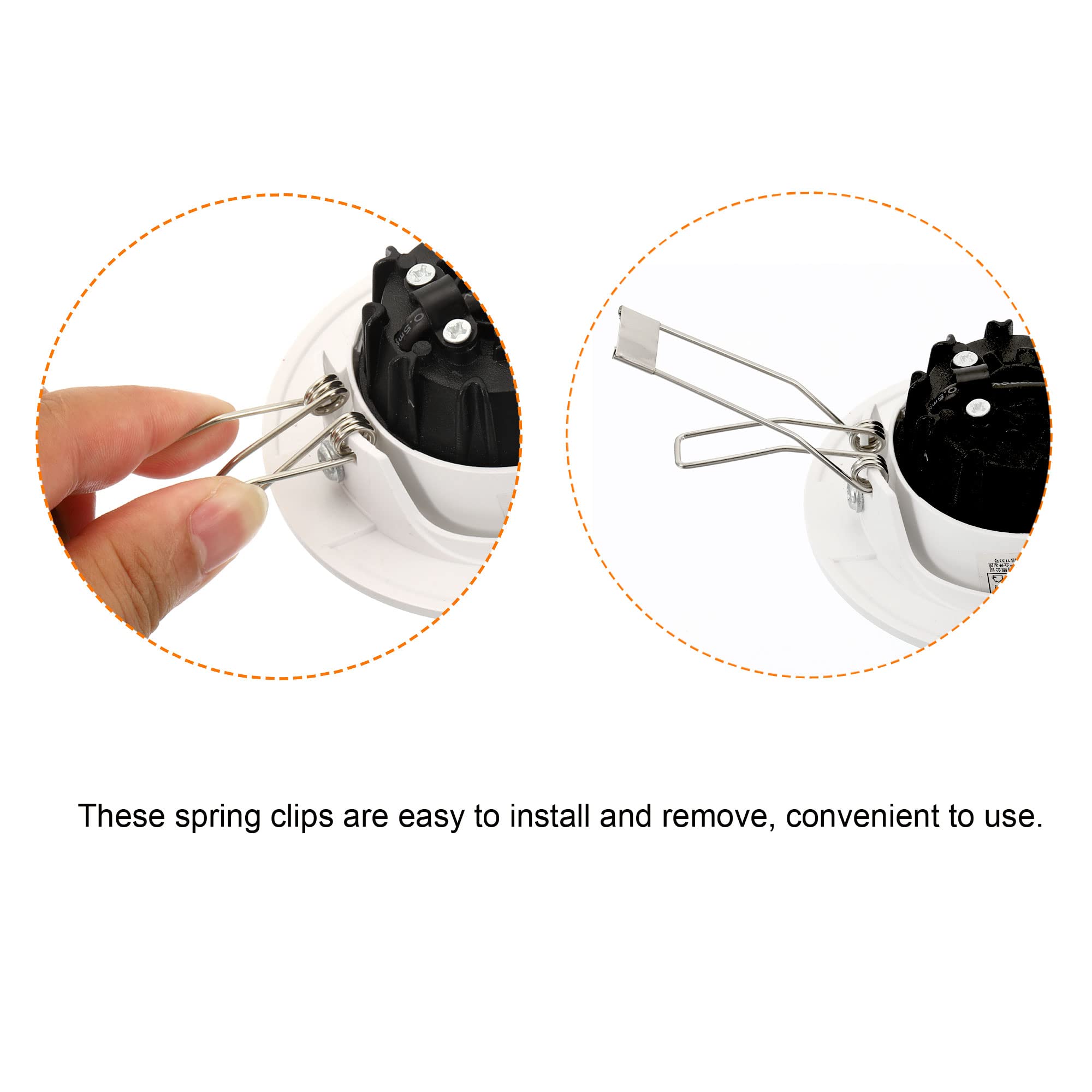 PATIKIL 52x19mm Downlight Spring Clips 10 Pack - Recessed Lighting Accessories for Ceiling Lamps - Secure & Easy Installation