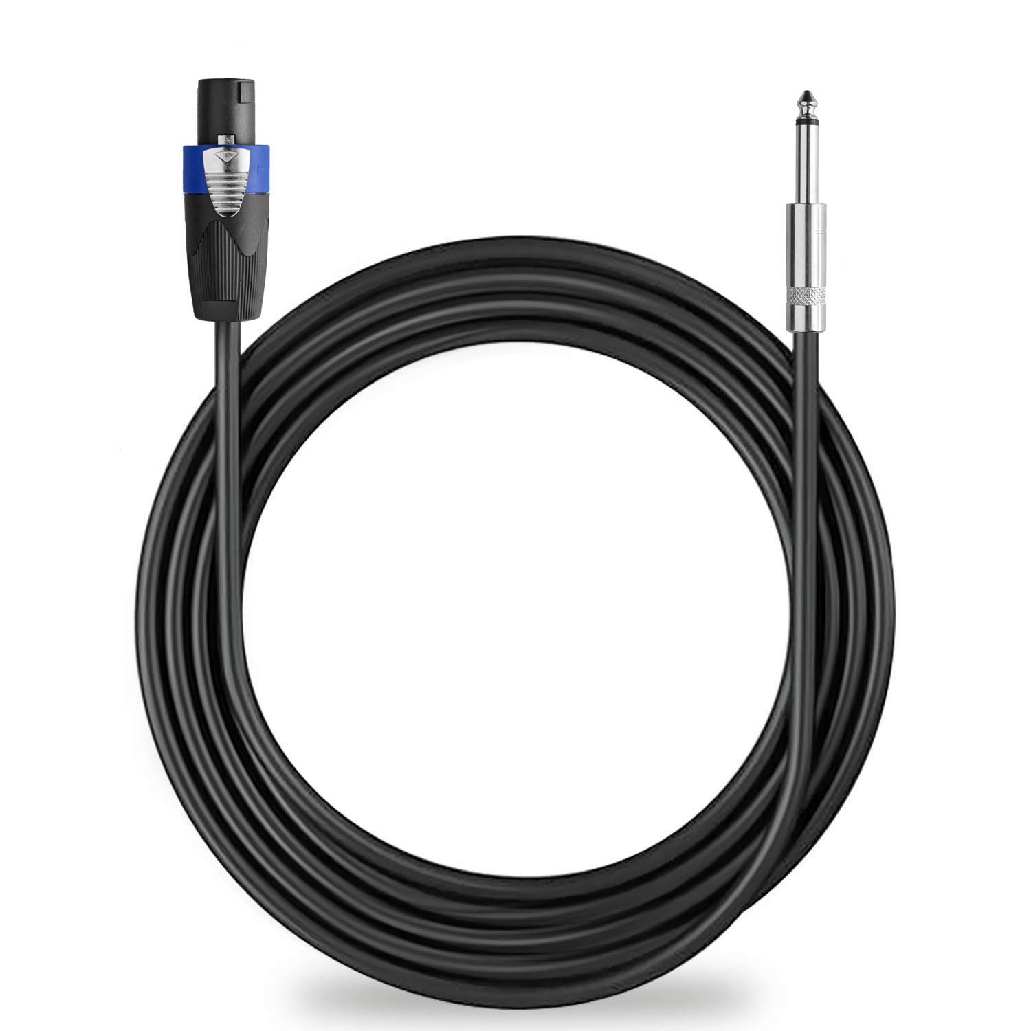 Professional 100ft 12AWG Speaker Cable - Heavy Duty Speakon to 1/4 Inch Patch Cord - 12 Gauge Oxygen-Free Copper Wire for PA Systems, Studio Monitors & Live Sound Equipment - Perfect for Concerts, DJ Setups & Home Theater Installations