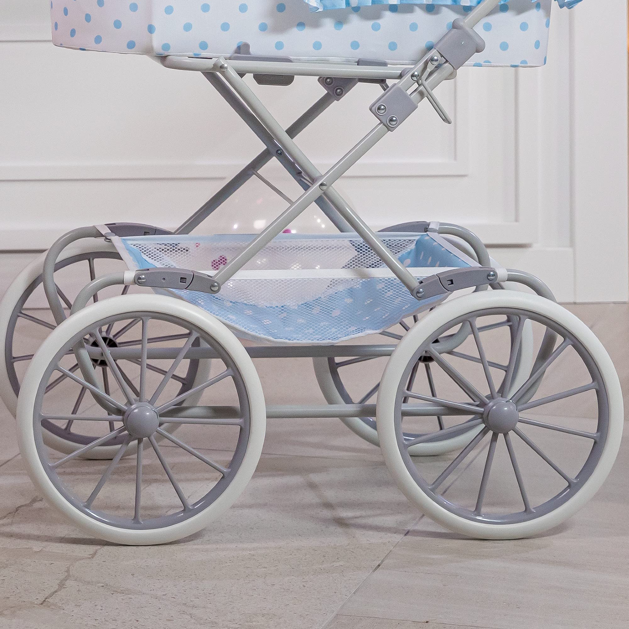 JC Toys Berenguer Boutique Royal Blue Pram for Kids - Premium Doll Stroller for Ages 3+ | Perfect for Pretend Play, Role-Playing & Gift Giving