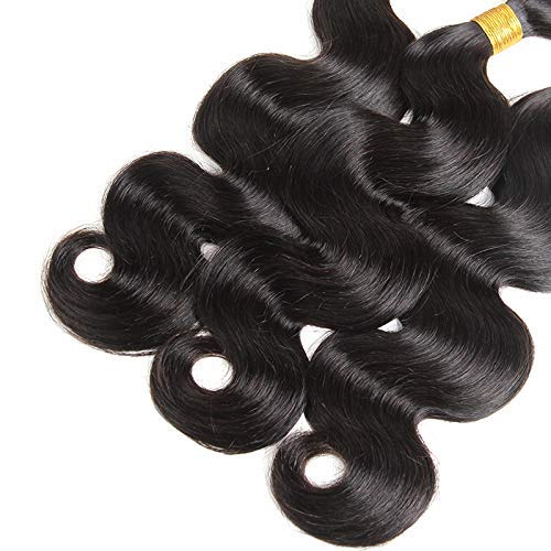 Brazilian Virgin Human Hair Extensions 100g 100 Strands - Body Wave Micro Loop Ring, Machine Made, 30 Inch, 1B Natural Black | Perfect for Length & Volume, Styling, Weddings & Special Occasions