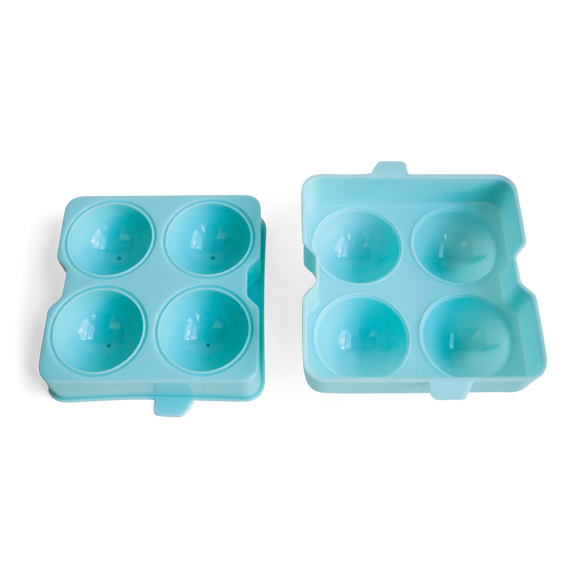 2-in-1 Ice Ball Mold Set - Premium Food Grade Plastic - Perfect for Whiskey, Cocktails & Home Bars (Blue)