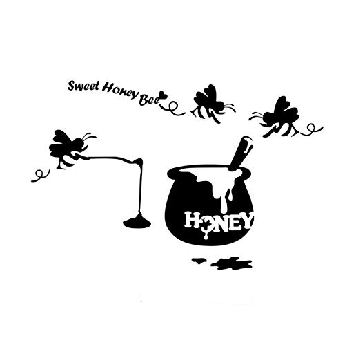 Cartoon Bee Wall Stickers - Self-Adhesive Home Decor for Bedroom & Nursery