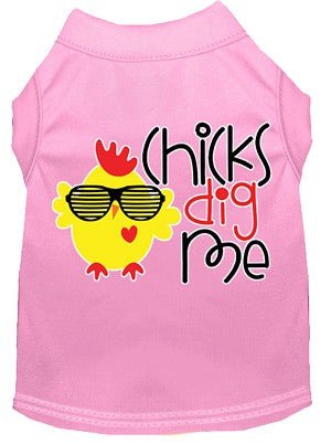 Chicks Dig Me Funny Dog T-Shirt - Soft Cotton Pet Apparel in Multiple Colors - Perfect for Dog Lovers & Pet Costume Parties
