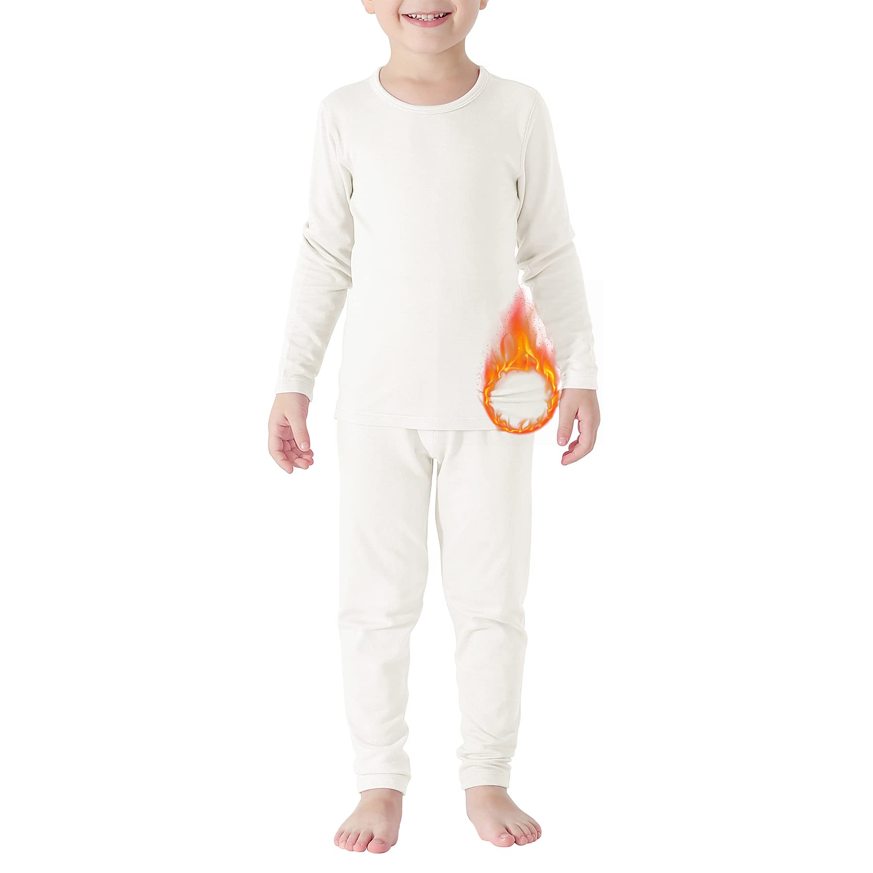Zando Toddler Thermal Underwear Sets - Kids Base Layer Winter Warm Long Johns for Boys & Girls - Soft Cotton Long Underwear for Cold Weather - Perfect for Snow Play, Skiing & Winter Outdoor Activities