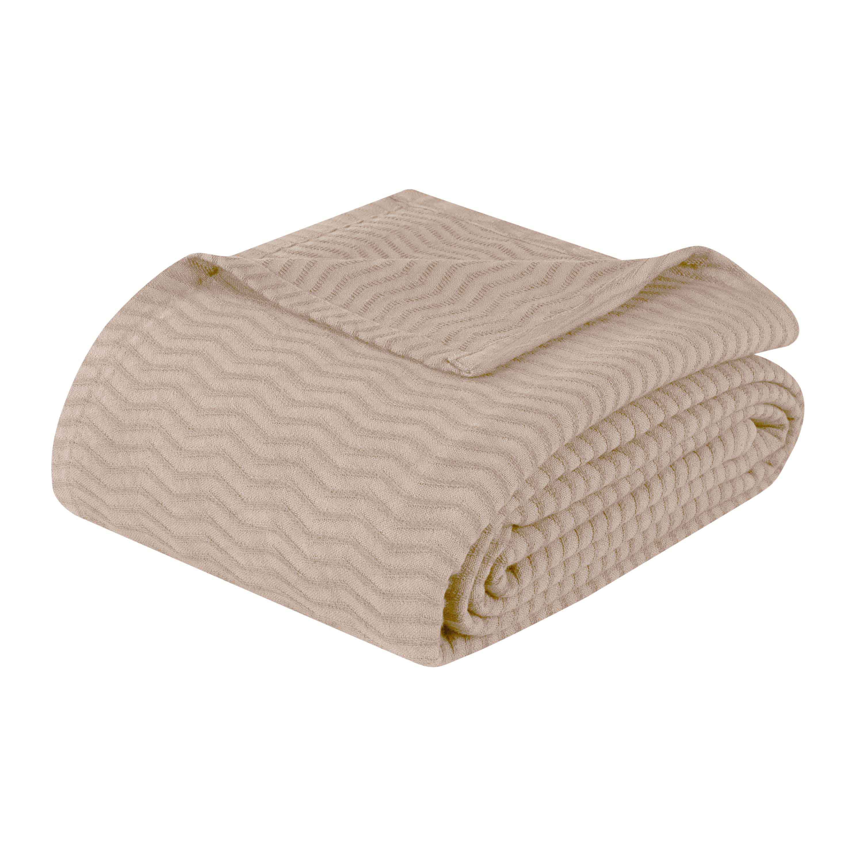 Jena Cotton Textured Chevron Lightweight Woven Blanket - Soft & Breathable Throw for Sofa, Bed & Outdoor Use - Cozy Home Decor & Picnic Essential