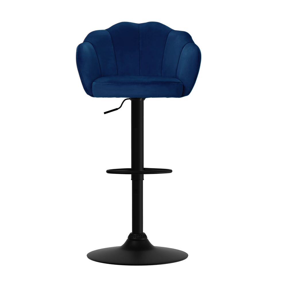 2-Pack Blue Velvet Bar Stools with Gas Lift Mechanism - Perfect for Kitchen Islands, Breakfast Bars, and Home Decor
