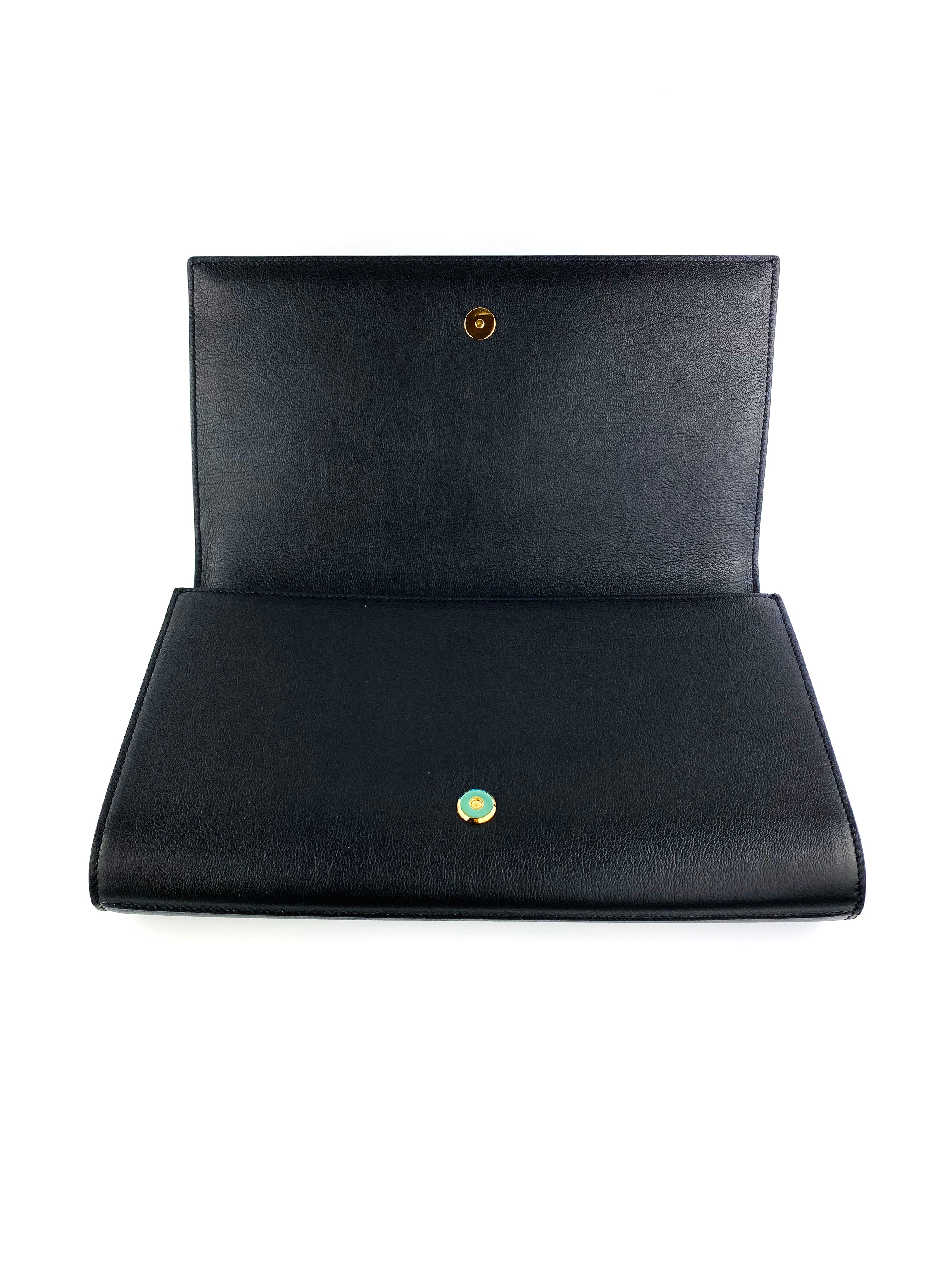 Saint Laurent Black Belle du Jour Clutch Bag - Luxury Designer Evening Clutch for Women | Perfect for Parties, Weddings & Special Occasions