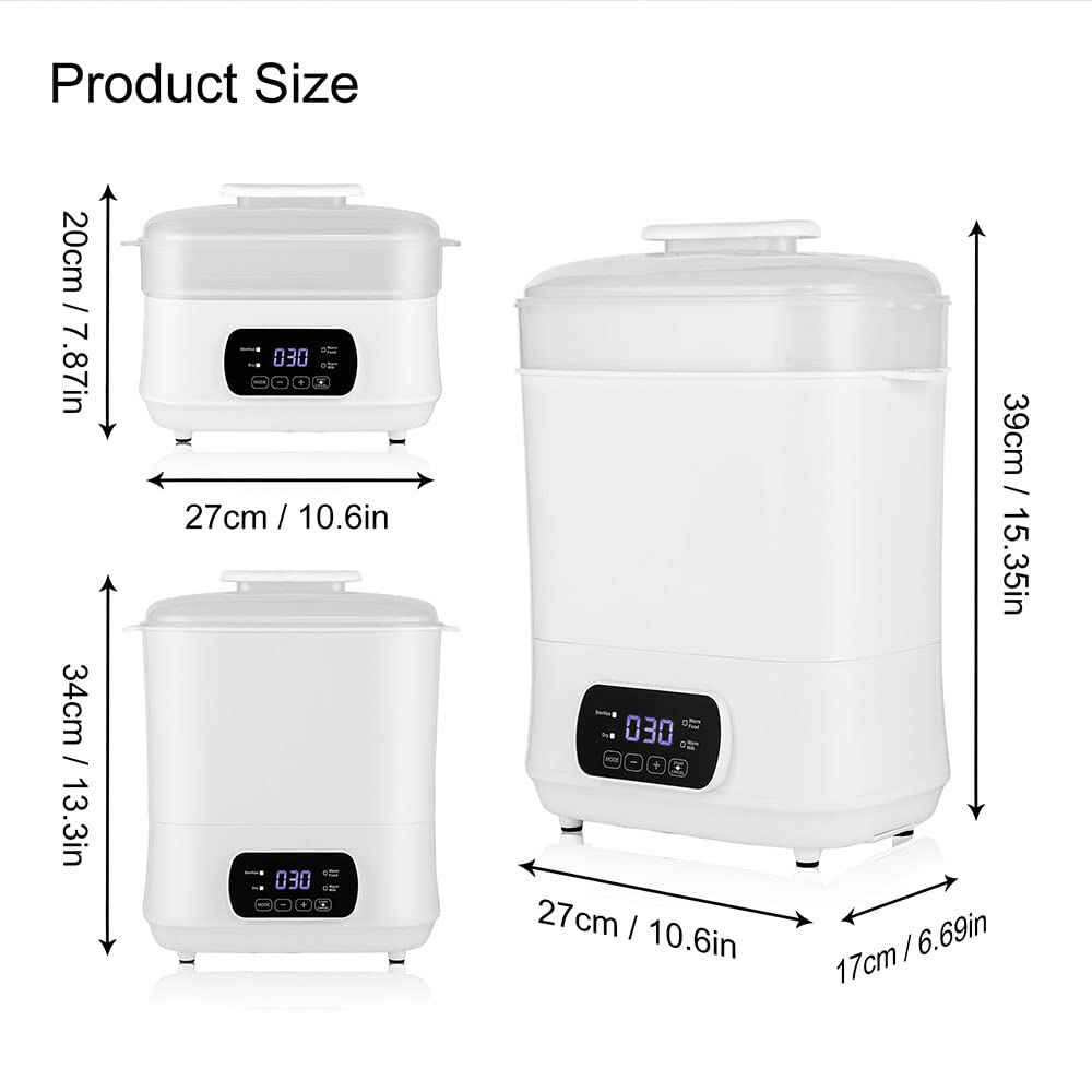 LIVINGbasics Baby Bottle Sterilizer and Warmer - Large Capacity Electric Steam Sterilizer for Bottles, Pacifiers & Breast Pumps | BPA-Free, Fast Drying | Perfect for Nursery, Travel & Breastfeeding Moms