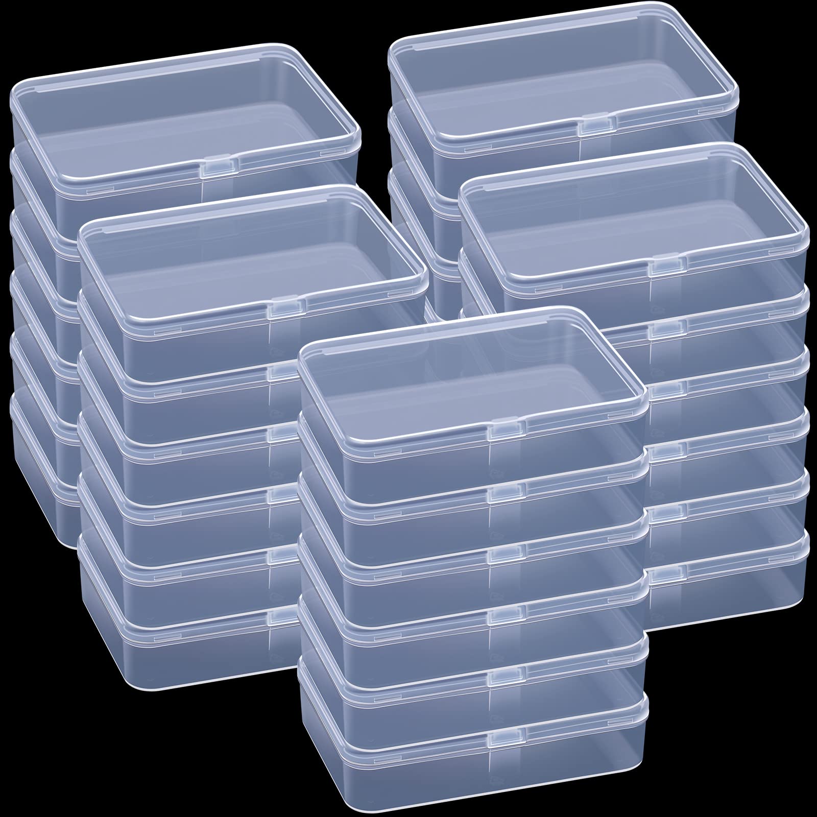 30-Piece Clear Plastic Bead Storage Box Set with Lids - Multi-Size Square Organizer for Jewelry Making, Crafts & DIY Supplies (4.1