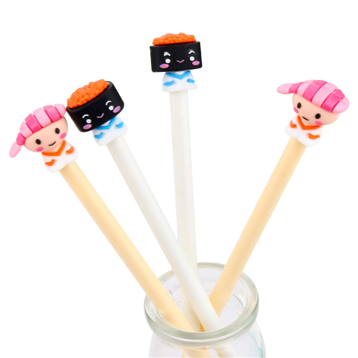 Original Japanese Sushi-Shaped Cute Cartoon Ballpoint Pen - Fashion Design Doll Pen for Creative Writing, Office & School Supplies (6-Pack) - Perfect for Gifts, Collectibles & Kawaii Stationery Lovers