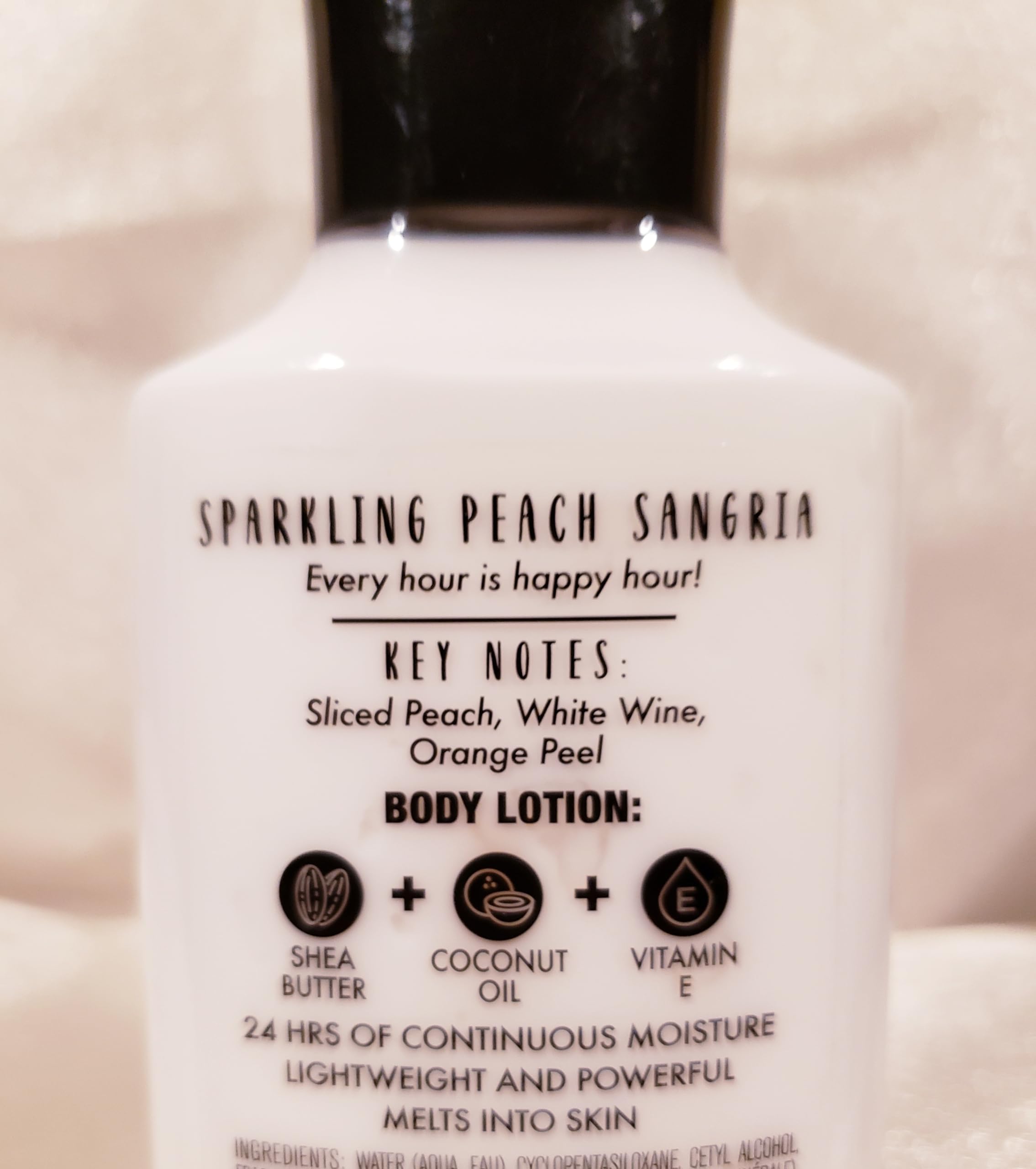Bath & Body Works Sparkling Peach Sangria Body Lotion - 8 Fl Oz with Shea Butter, Coconut Oil & Vitamin E for 24 Hour Moisture | Hydrating & Nourishing for Dry Skin - Perfect for Daily Use, Travel & Gifts