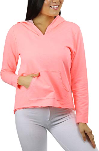 French Terry W/ Kangaroo Pocket - Flamingo/White (Junior)