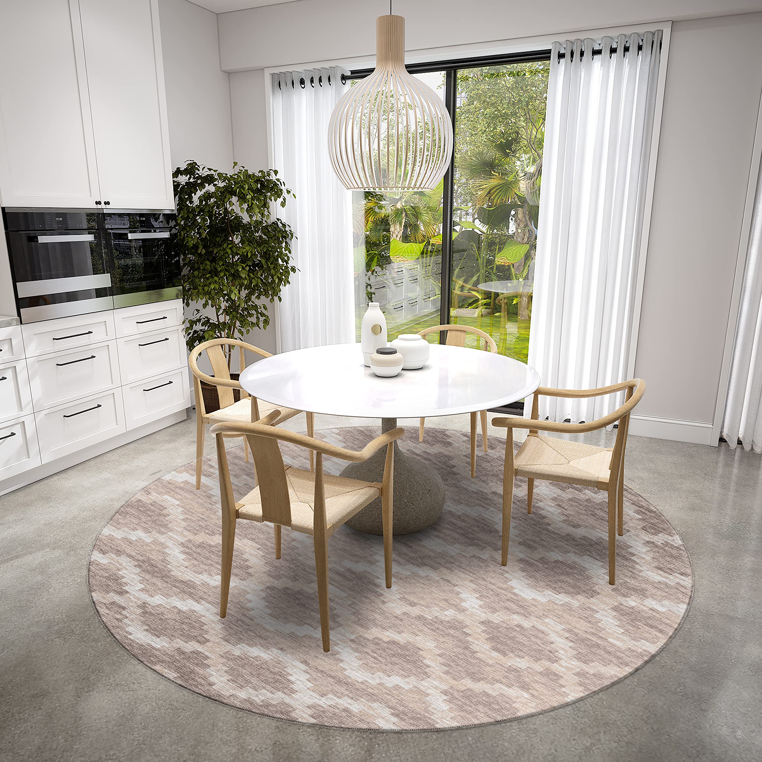 Addison Rugs Yuma AYU39 Tan 8' x 8' Square Area Rug - Soft & Durable for Living Room, Bedroom, or Office Decor