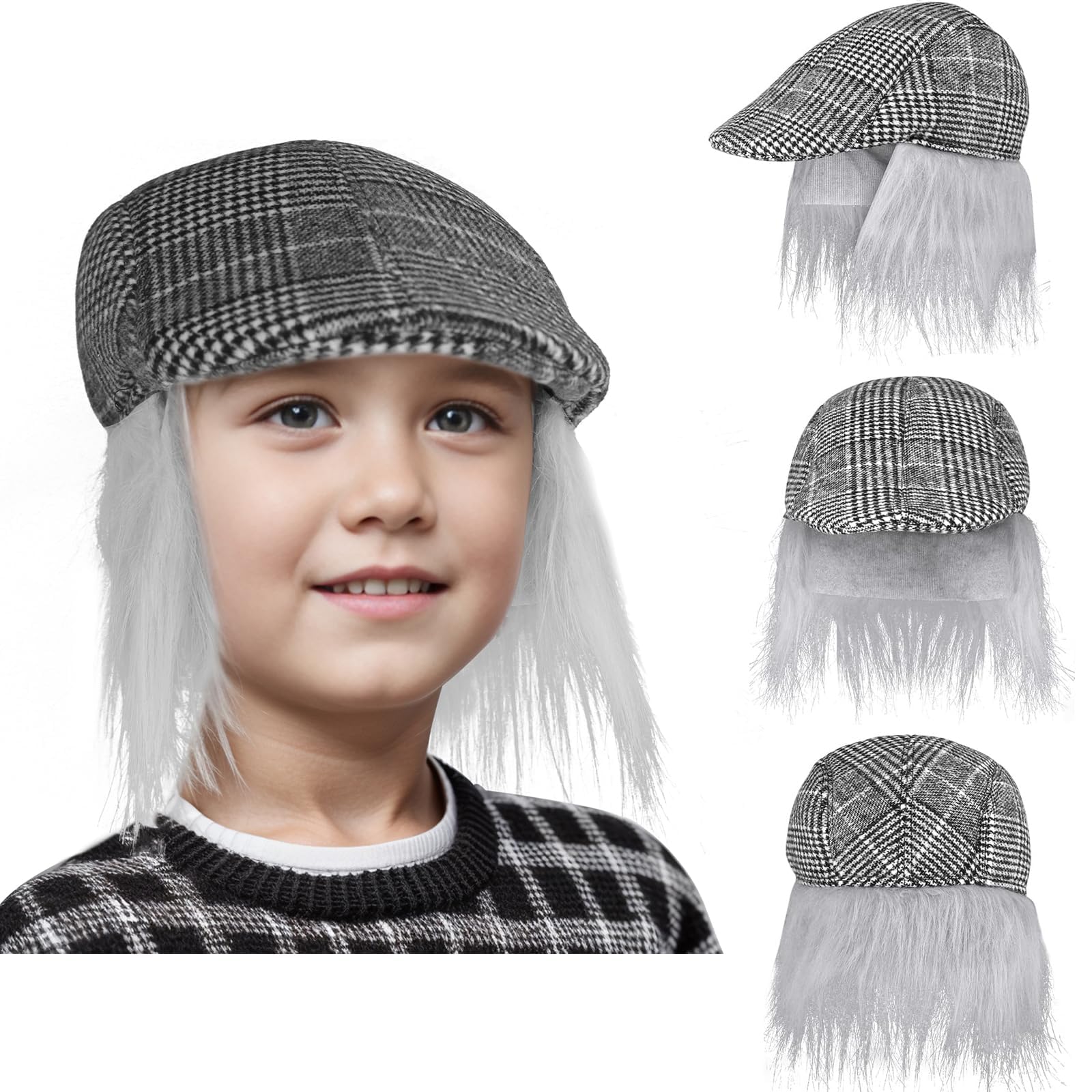 ATTBEA Old Man Costume for Kids - 100 Days of School Costume for Boys with Hat & Glasses - Funny Dress Up Outfit for School Events, Halloween & Themed Parties