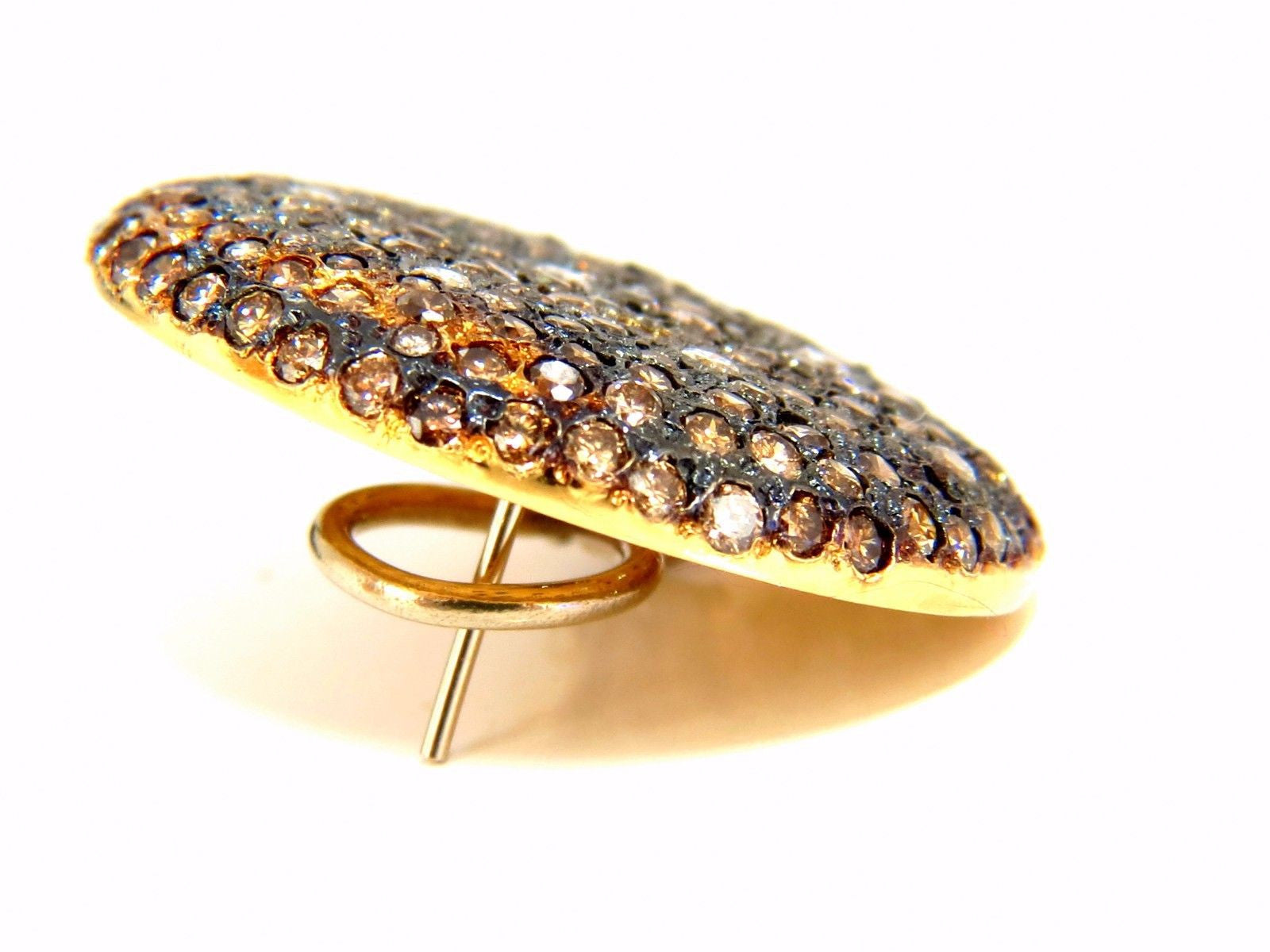 6.00ct Natural Fancy Color Diamond Bead Set Earrings in 18K Gold - Perfect for Weddings, Parties & Special Occasions