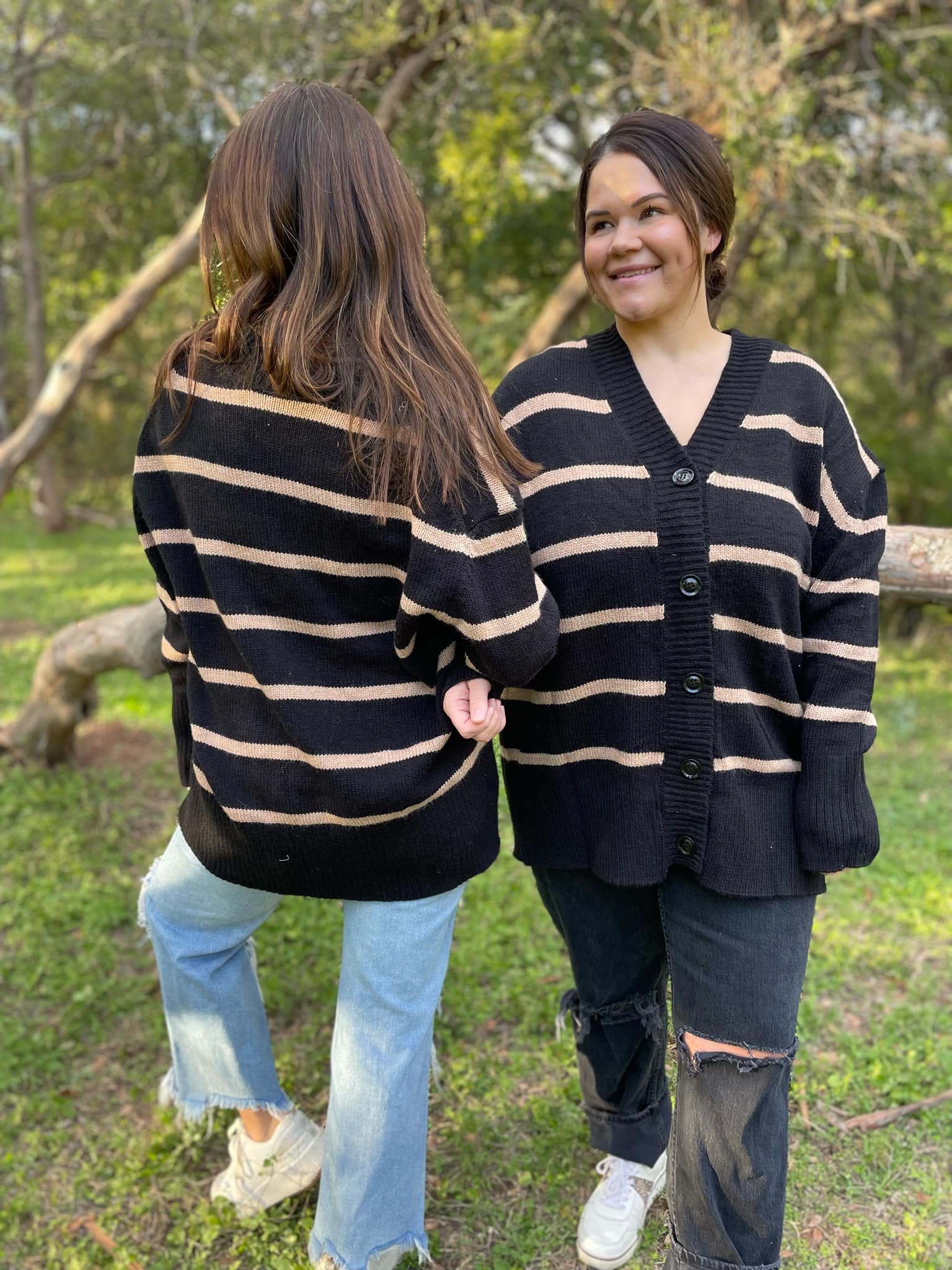 Brooks Striped Cardigan for Women - Soft Knit Long Sleeve Open Front Sweater | Perfect for Fall & Winter Layering, Office Wear & Casual Outfits