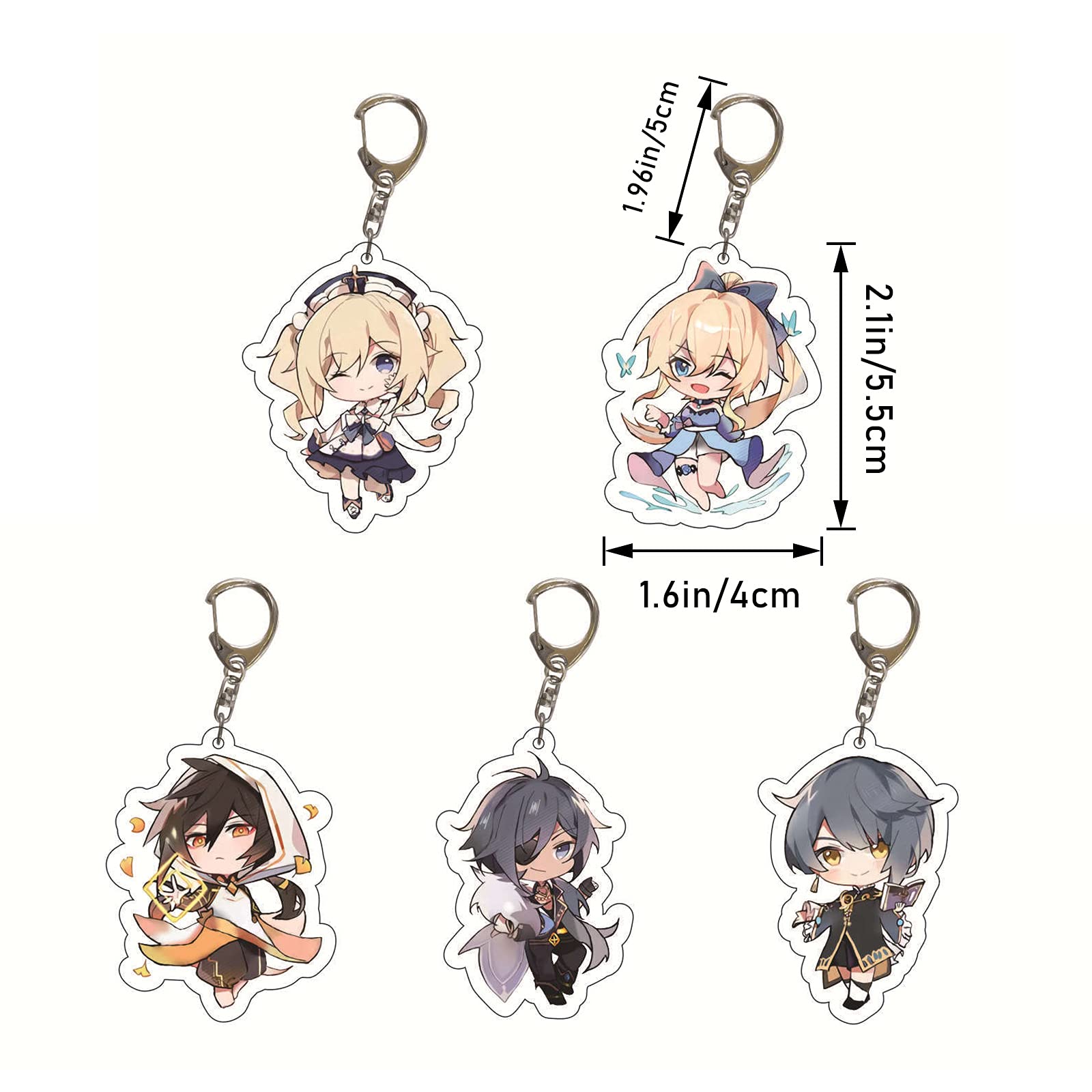 SUREHOME 29 Pack Genshin Impact Acrylic Keychain Set - Hu Tao, Ganyu, Venti, Childe & Klee Anime Figure Keychains | Bulk Cute Party Favors for Kids, Backpack Decor & Cosplay Accessories | Perfect for Anime Fans, Birthday Gifts & Game Merch Collectors