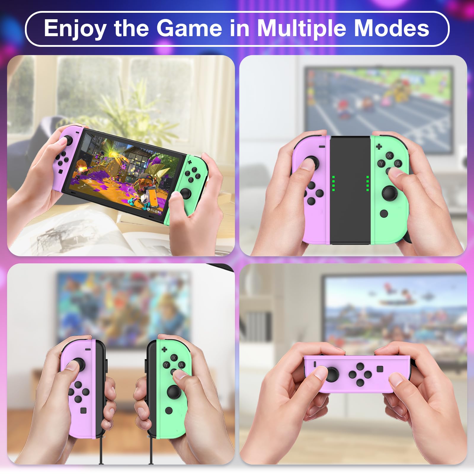 Wireless Nintendo Switch Controller Replacement - Compatible with Switch, Lite & OLED, Motion Control, Wake-up & Dual Vibration - Perfect for Gaming, Multiplayer & Family Entertainment