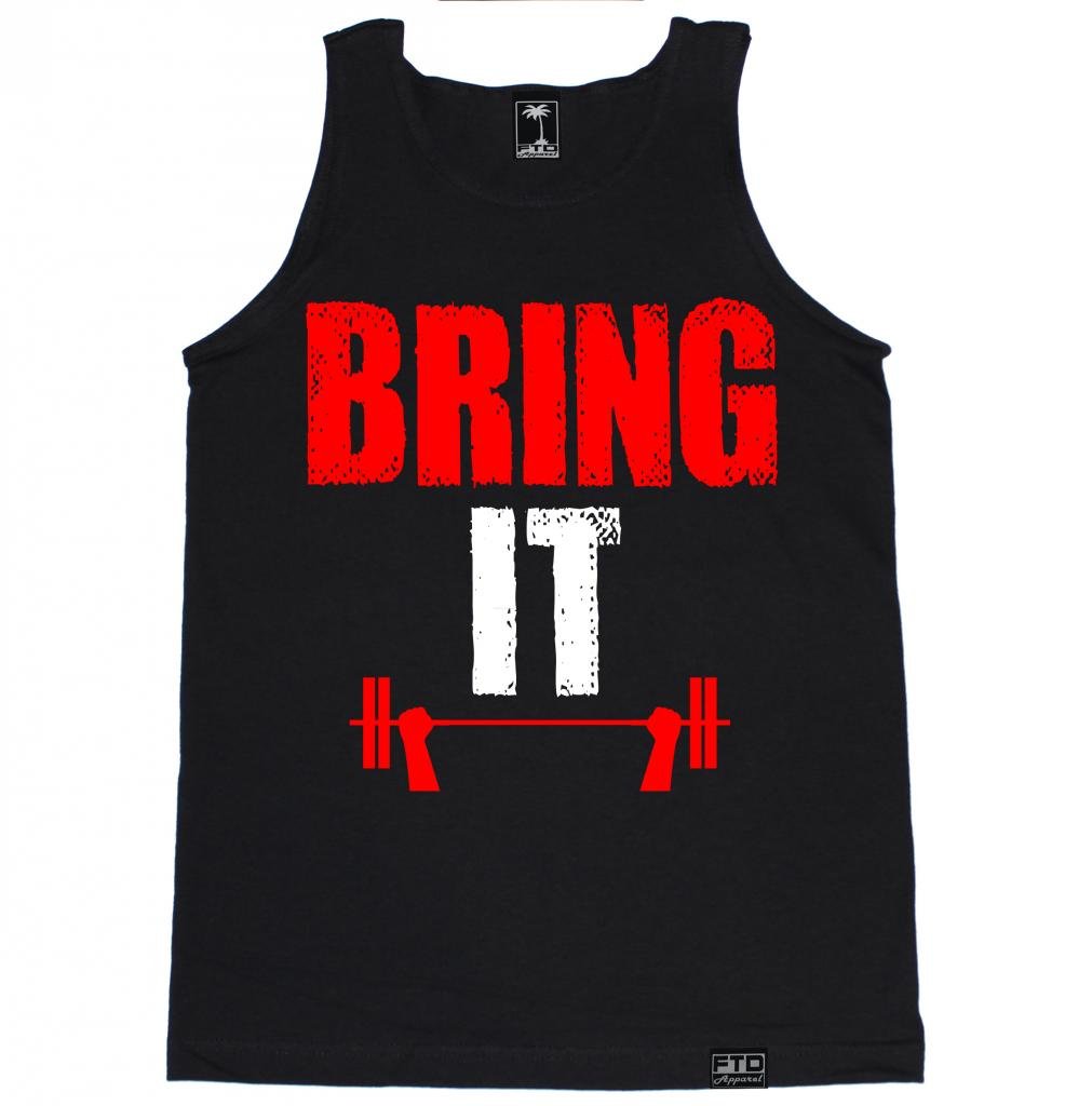 FTD Apparel Men's Bring It Sleeveless Workout Tank Top - Gym, Running & Athletic Performance Shirt for Men