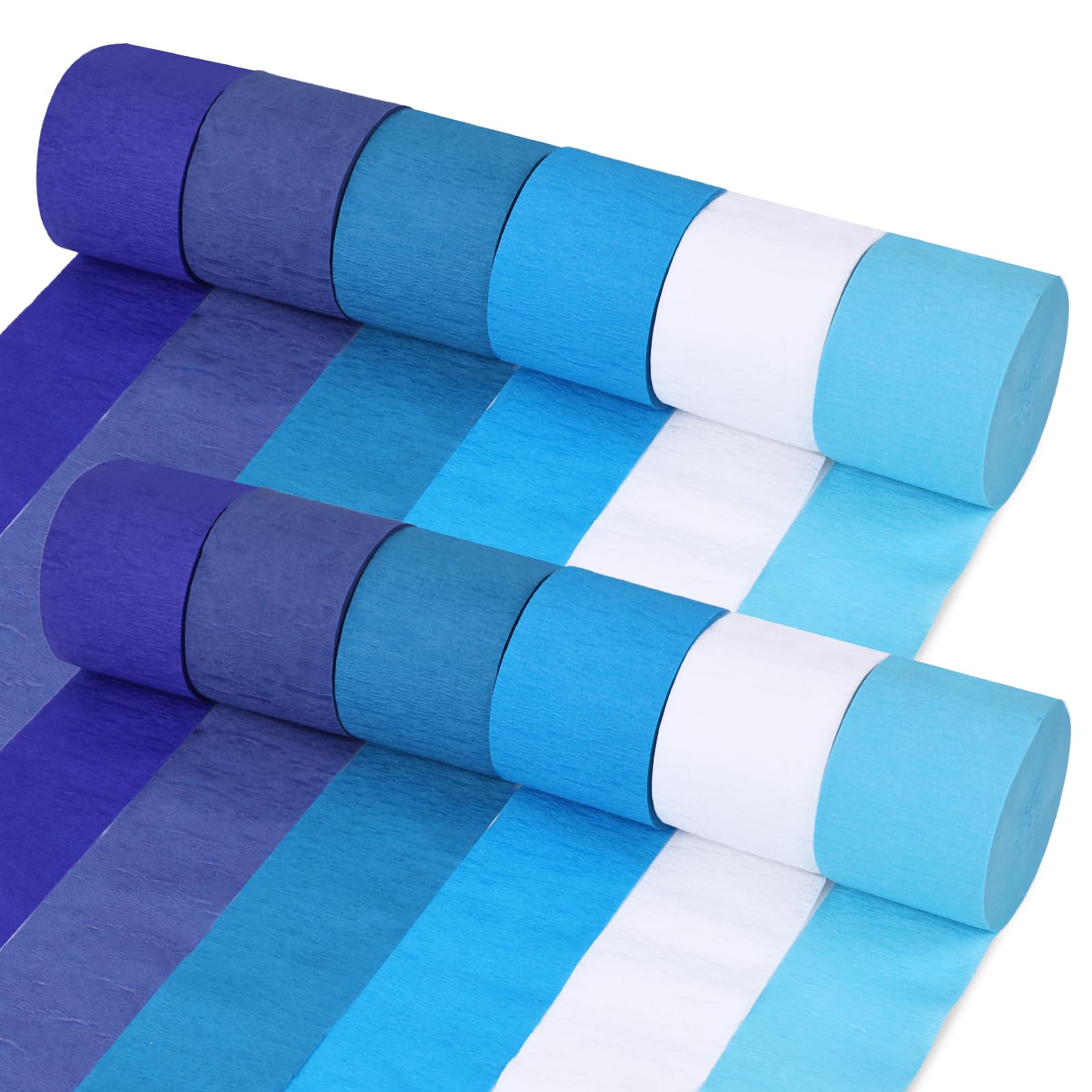 TOXOY 12 Rolls Blue Crepe Paper Streamers (1.8