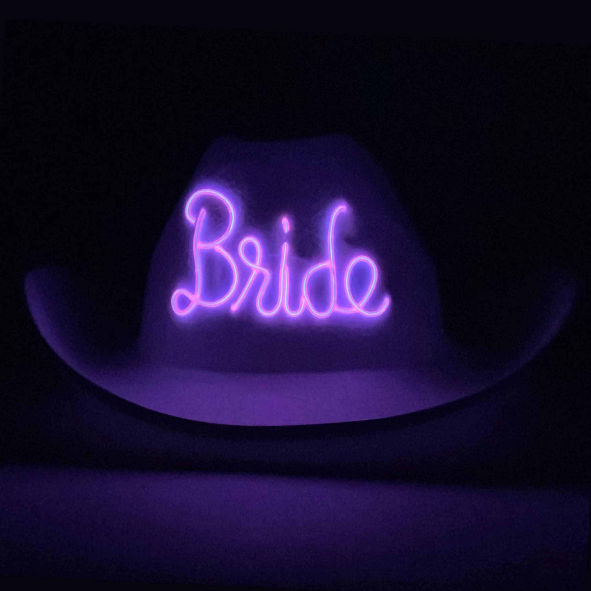 Glow Bride Cowboy Hat - White for Bachelorette Parties