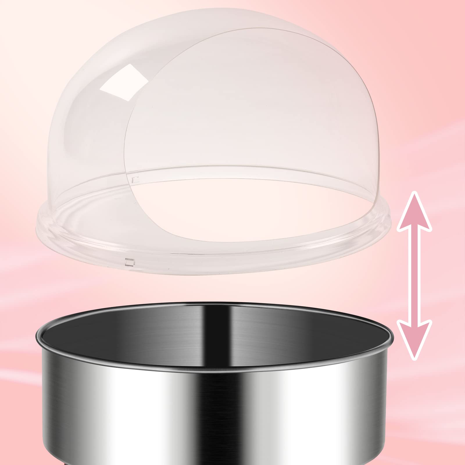 ROVSUN 21 Inch Clear Acrylic Bubble Shield Dome Cover for Commercial Cotton Candy Machine - Perfect for Fairs, Carnivals, and Party Events