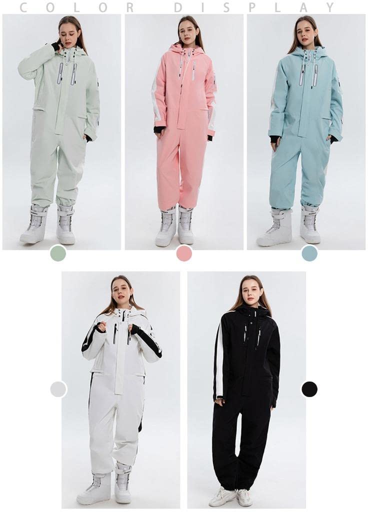 ALSOGO Women's Waterproof Insulated Ski Suit - Winter Snowsuit Jumpsuit with Detachable Belt for Skiing, Snowboarding & Outdoor Activities | Warm Snowwear for Cold Weather Adventures