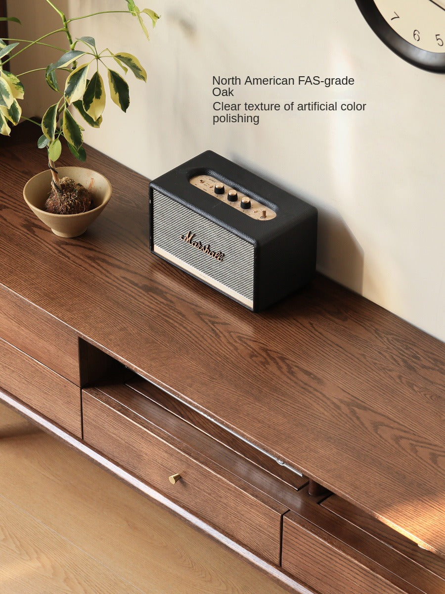 Stylish Oak Solid Wood Modern TV Stand - Nordic Design for Living Room & Entertainment Center | Perfect for 55-75 Inch TVs
