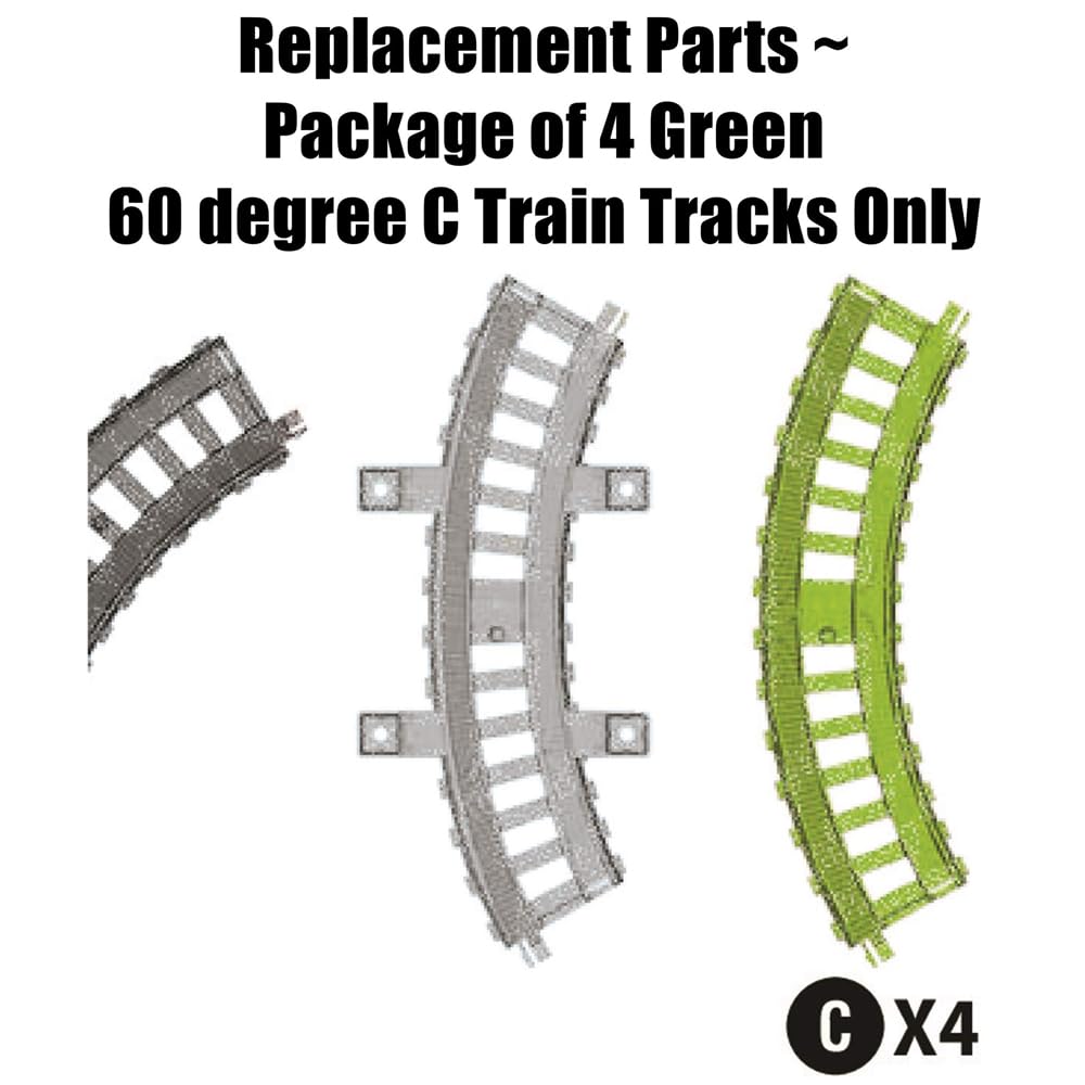 Thomas and Friends Track Master Motorized Railway Replacement Parts - FXX65 Monkey Palace Set with 4 Green C Train Tracks | Perfect for Kids' Toy Train Repair and DIY Play Scenes