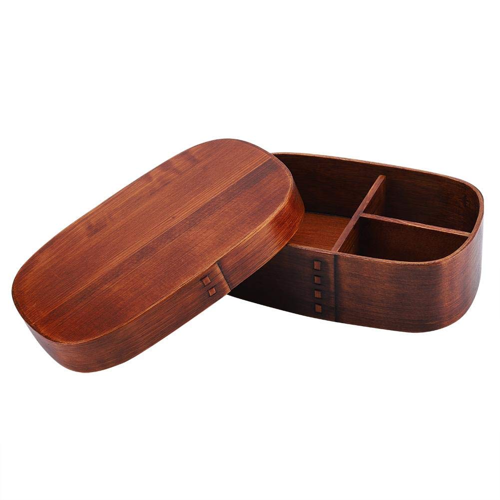 Vintage Natural Wooden Bento Box - Leak-Proof Lunch Container for Meal Prep, Snack Storage & On-the-Go Dining | Divided Compartments for Organized Food Packing | Perfect for Office, School, Picnics & Travel