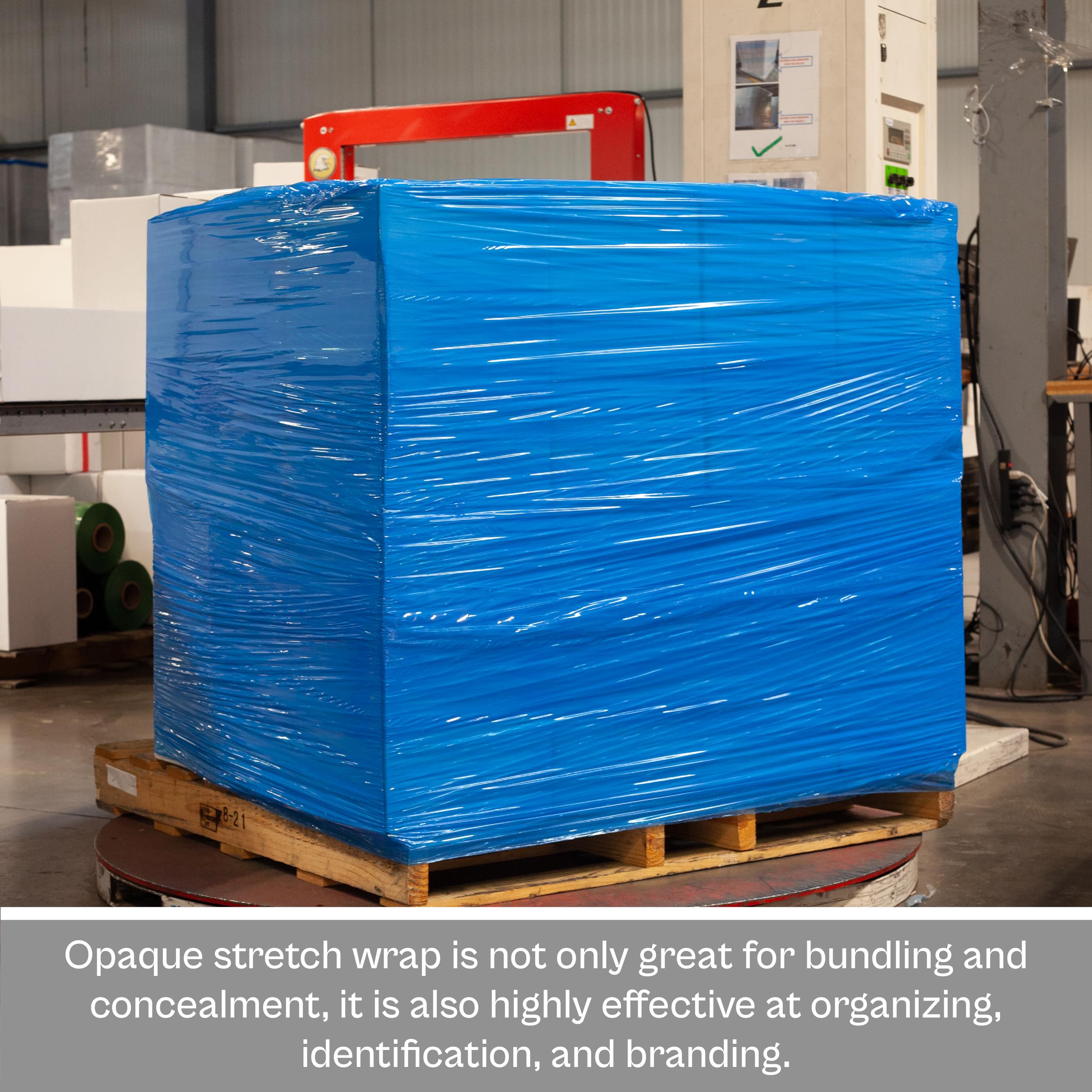 MMBM Blue Stretch Wrap Film - 20 Inch x 5000 Feet, 80 Gauge Heavy Duty Plastic Cling Wrap - 1 Pack Industrial Pallet Wrap for Secure Shipping & Storage - Perfect for Warehouse, Moving & Logistics Color Coding