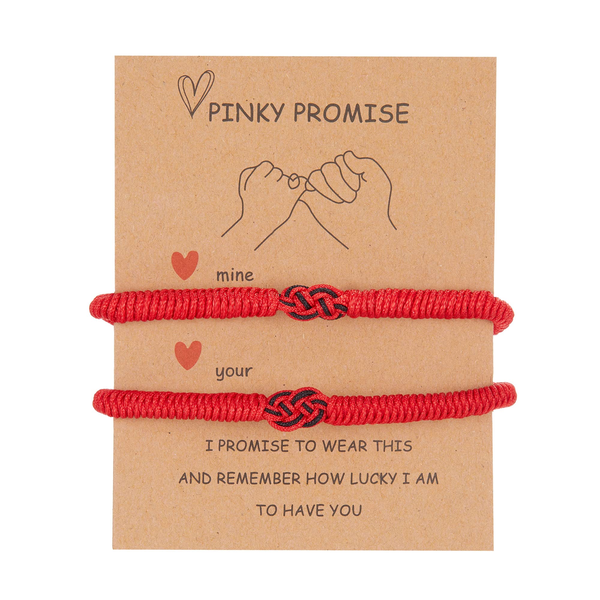 RINHOO Adjustable Red String Bracelet - Vajra Knot Good Luck Protection Bracelet for Couples, Friends, Family, Women & Men | Perfect for Gifts, Meditation & Spiritual Protection